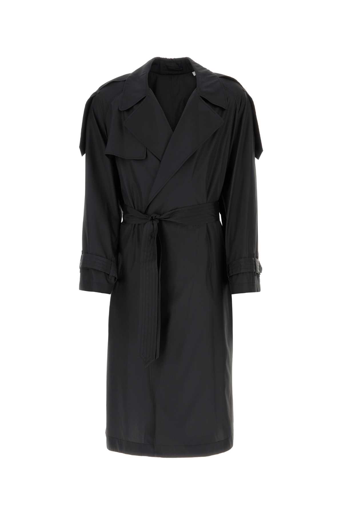 Burberry Black Silk Trench Coat