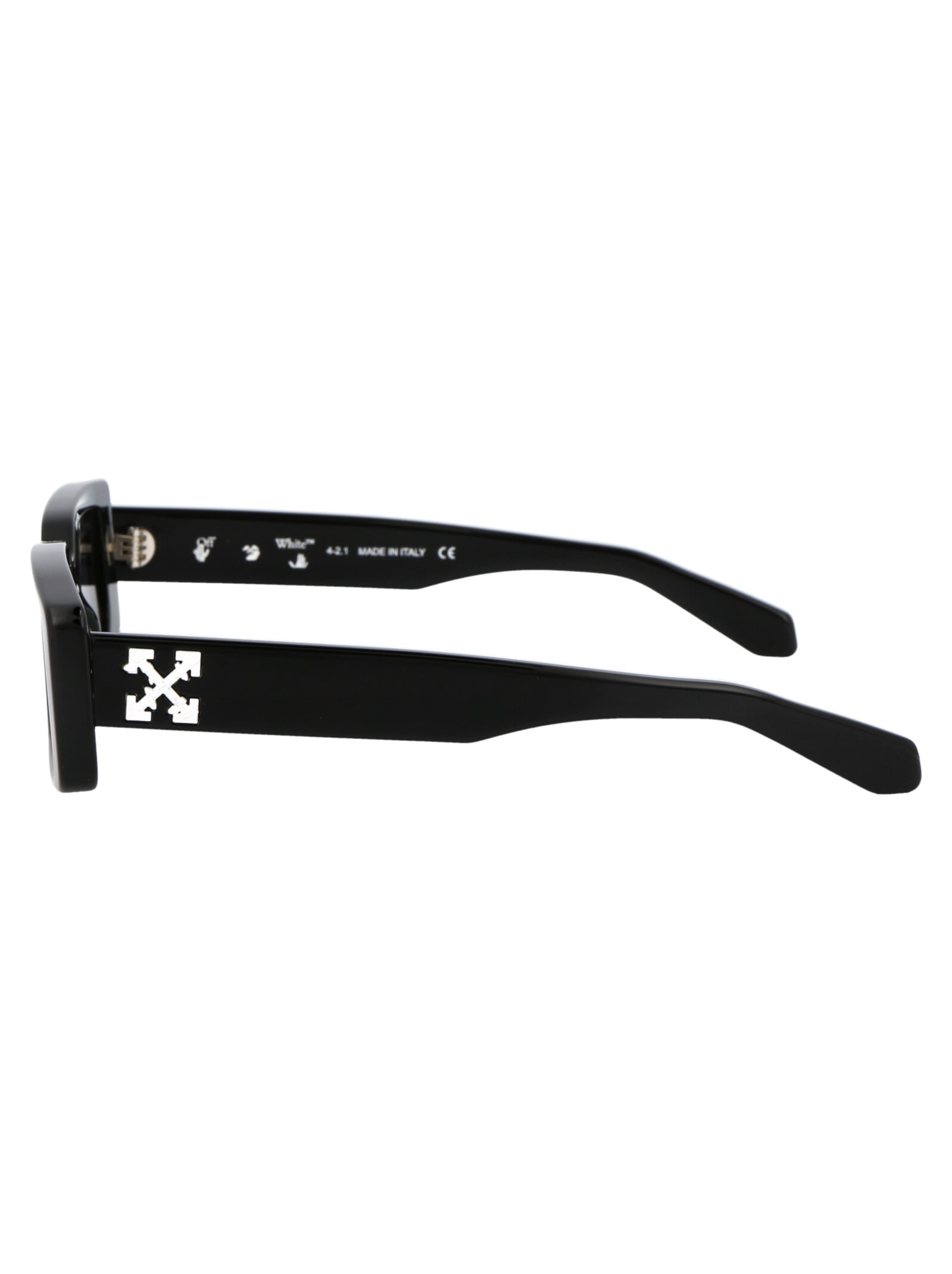 Shop Off-white Arthur Sunglasses In 1007 Black Dark Grey