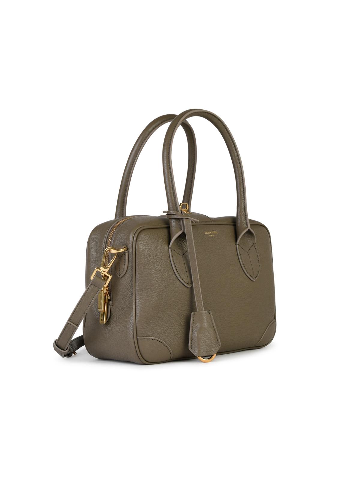 Shop Golden Goose Vita Beige Leather Top Case In Sage Green