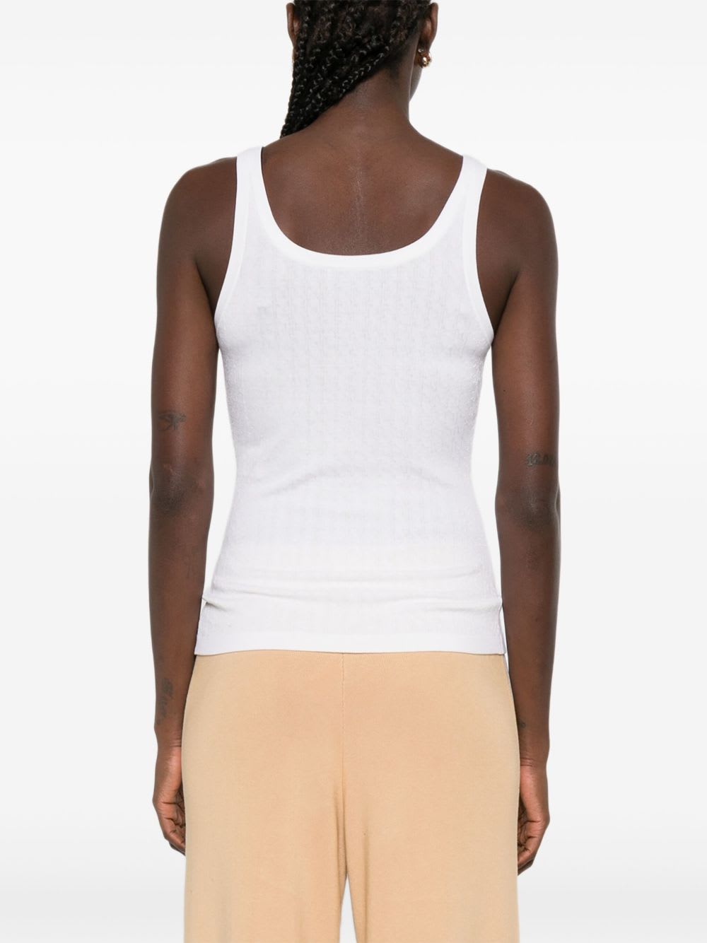 Elisabetta Franchi Wool Blend Tank Top In White