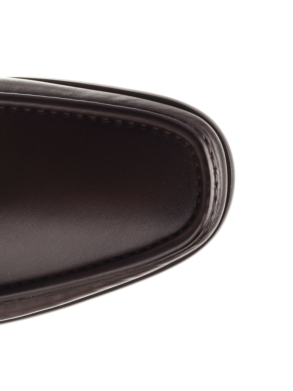 Shop Ferragamo Gancini Ornament Loafer In Brown