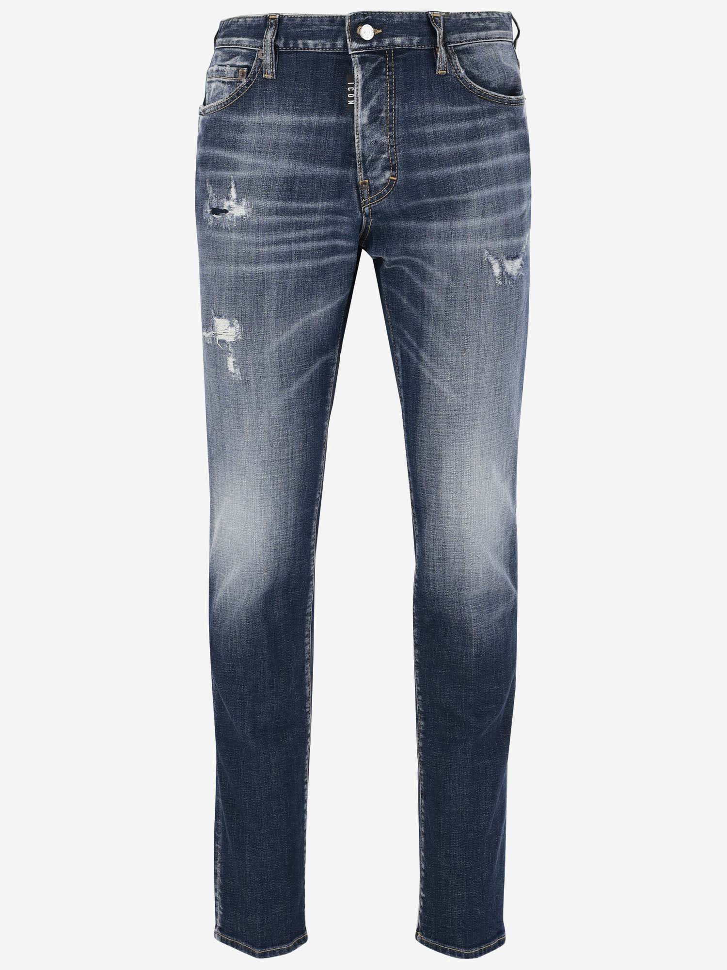 Shop Dsquared2 Stretch Cotton Denim Jeans In Blue