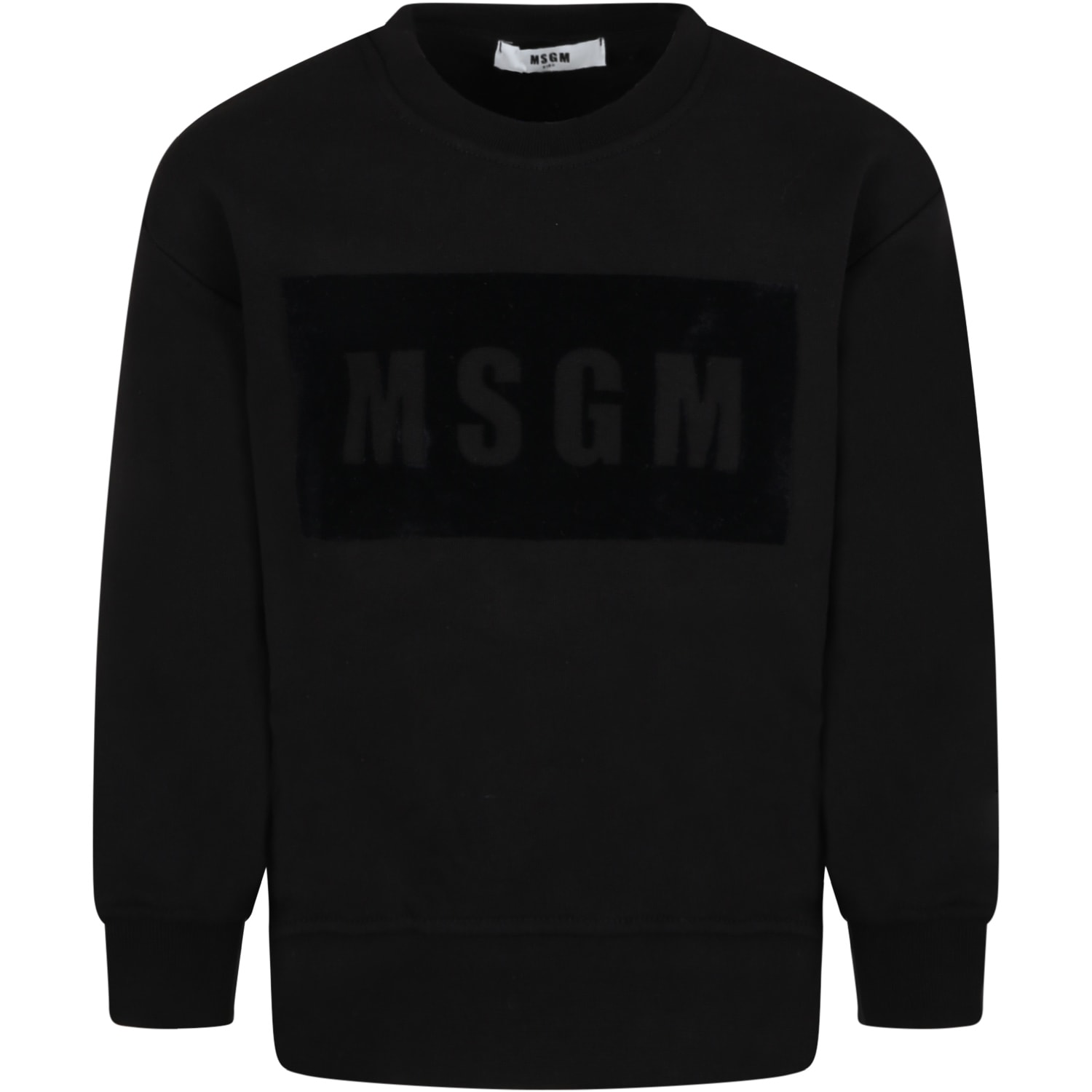 MSGM Black Sweatshirt For Boy With Square