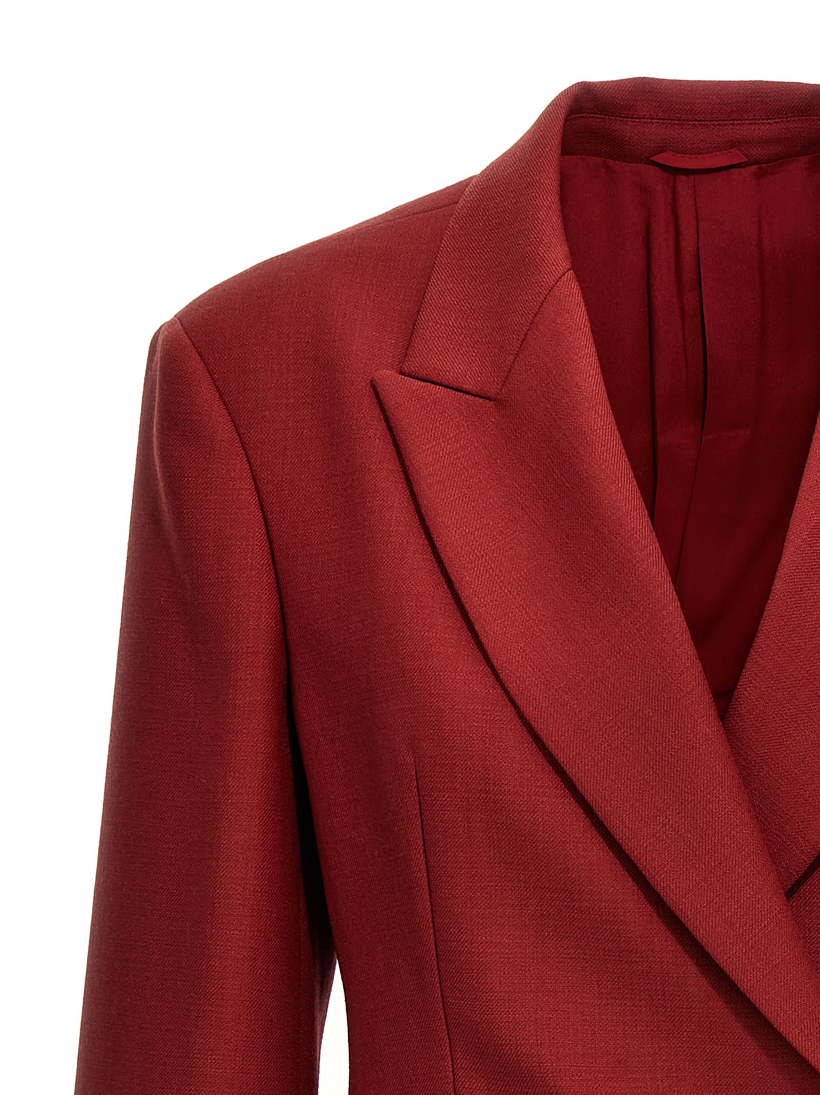 Shop Brunello Cucinelli Single-breasted Wool Blazer In Red