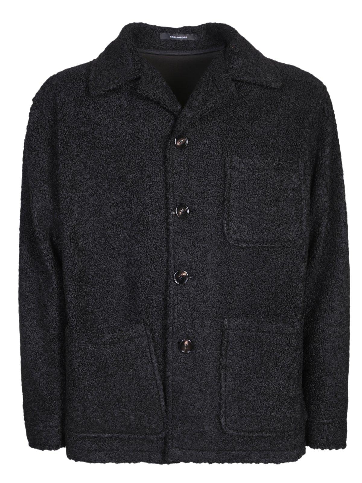 TAGLIATORE SPREAD-COLLARED BUTTONED SHIRT JACKET