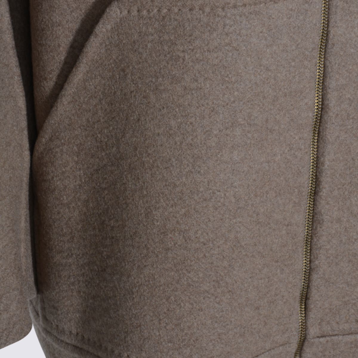 Max Mara Beige Cashmere Gradi Coat In Gray
