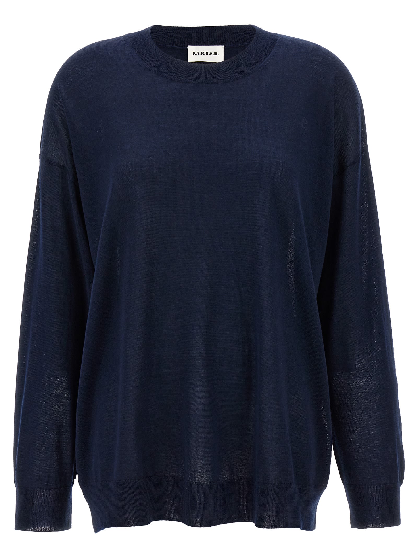 P.a.r.o.s.h Parosh Leila Knitted V-neck Long-sleeve Top In Blue