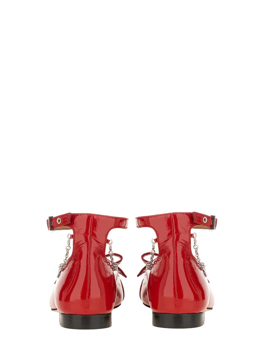 Shop Ganni Jewel Ballerina In Red