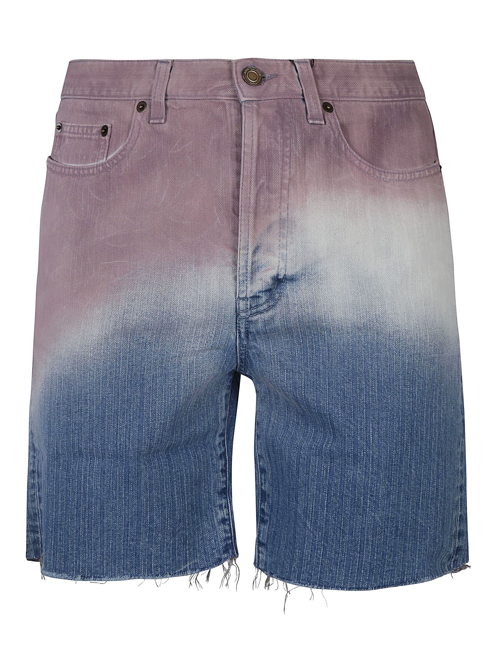 Saint Laurent Faded Color Denim Shorts