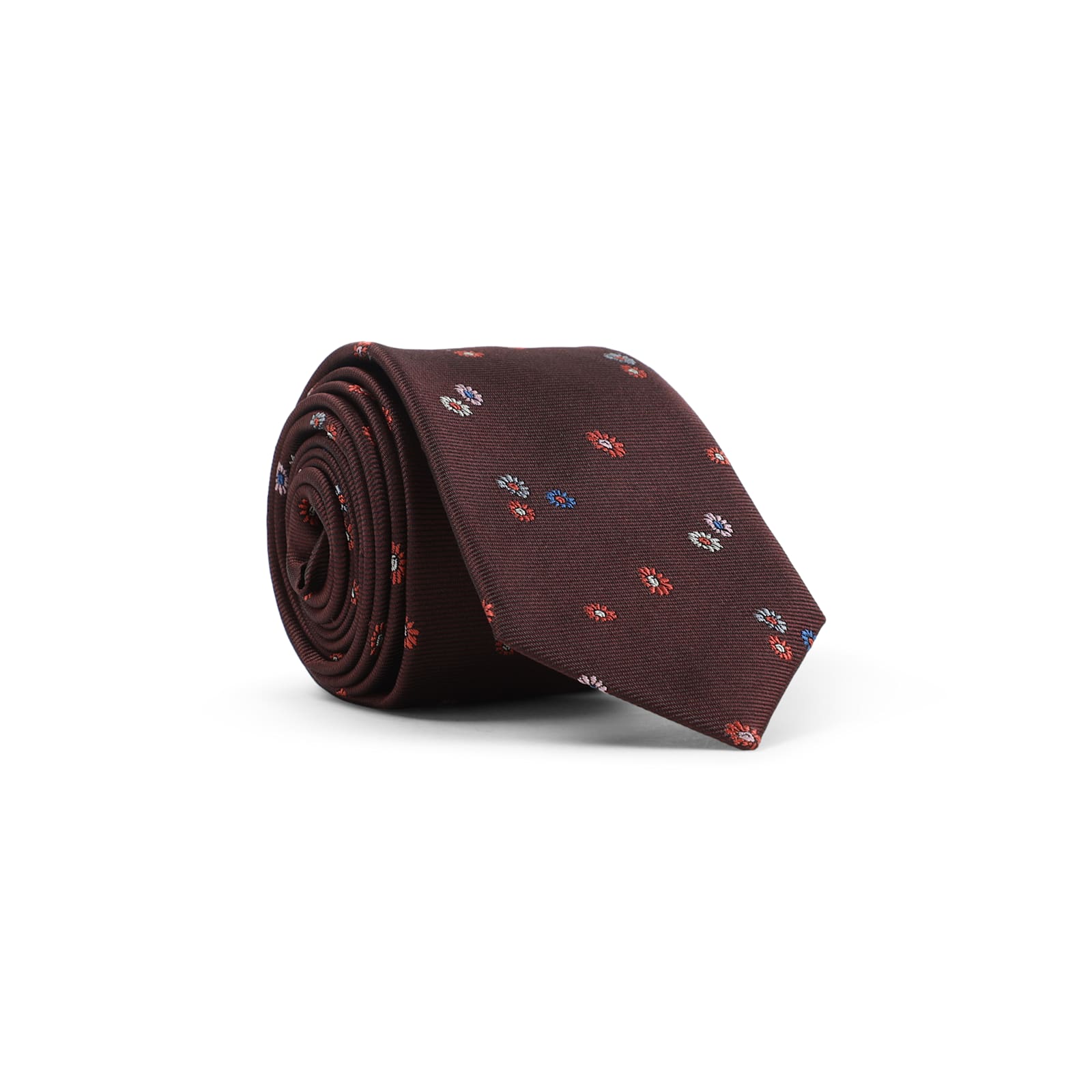 Paul Smith Flower Pattern Tie In Brown