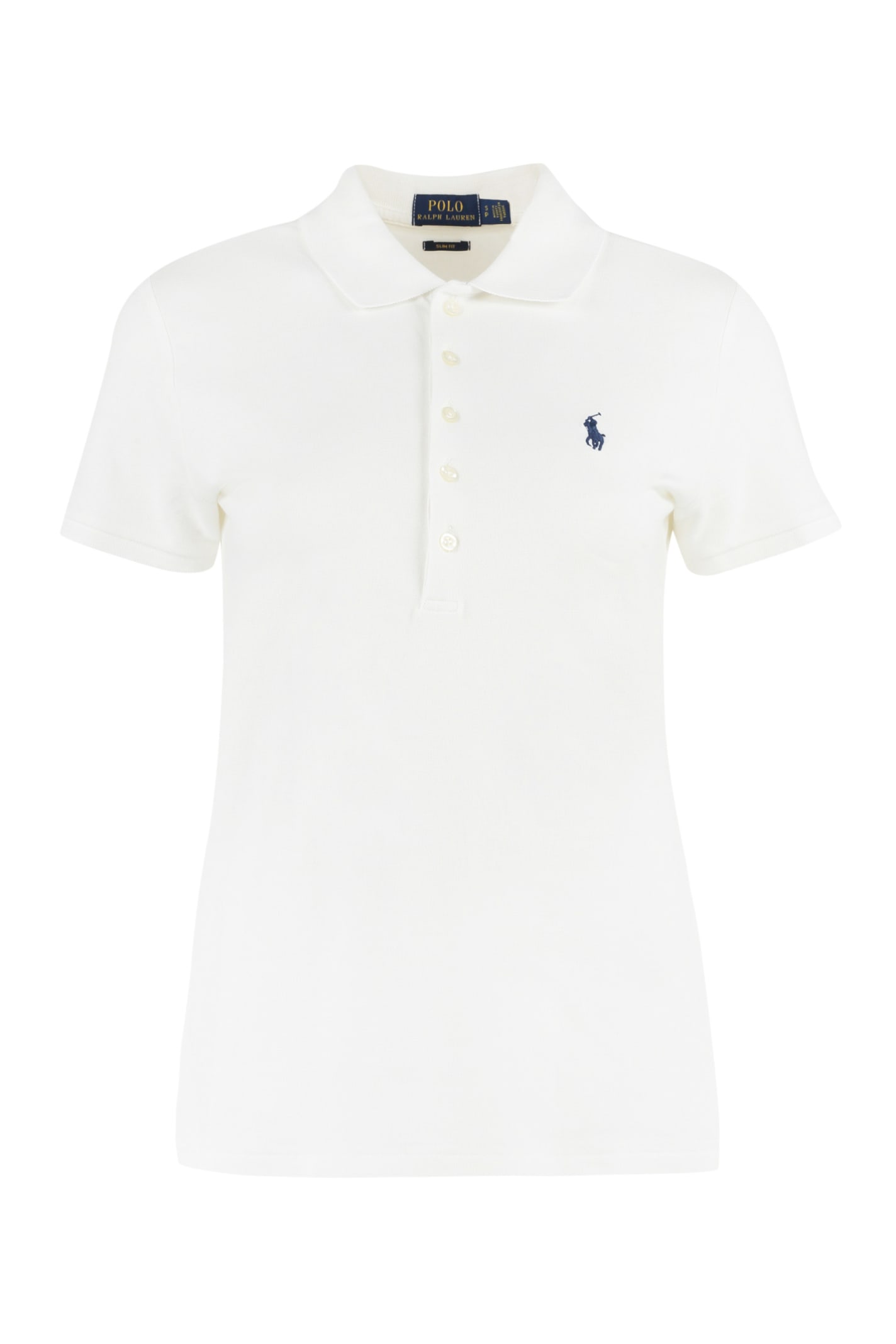 Shop Ralph Lauren Stretch Cotton Piqu Olo Shirt In White