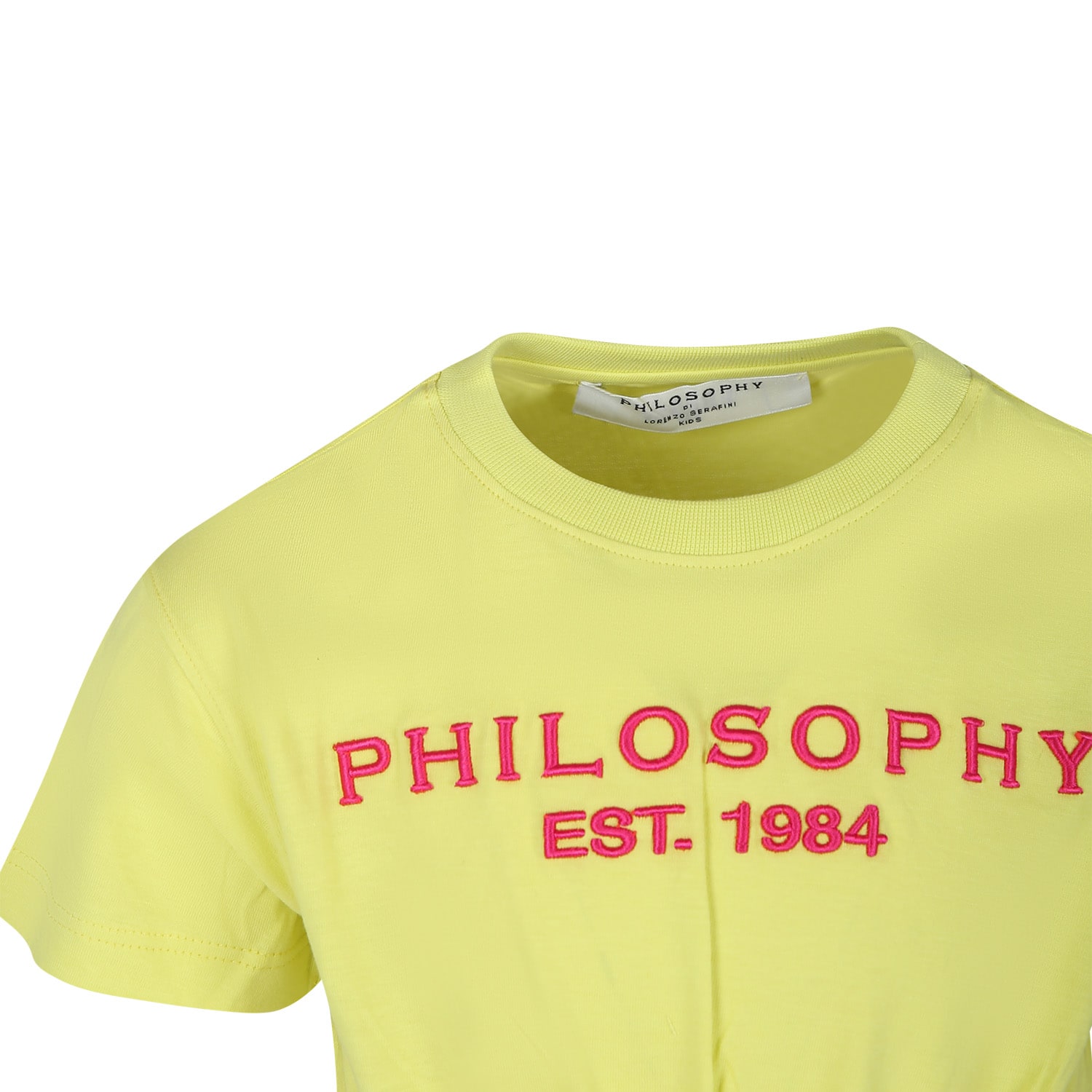 Shop Philosophy Di Lorenzo Serafini Yellow T-shirt For Girl With Logo