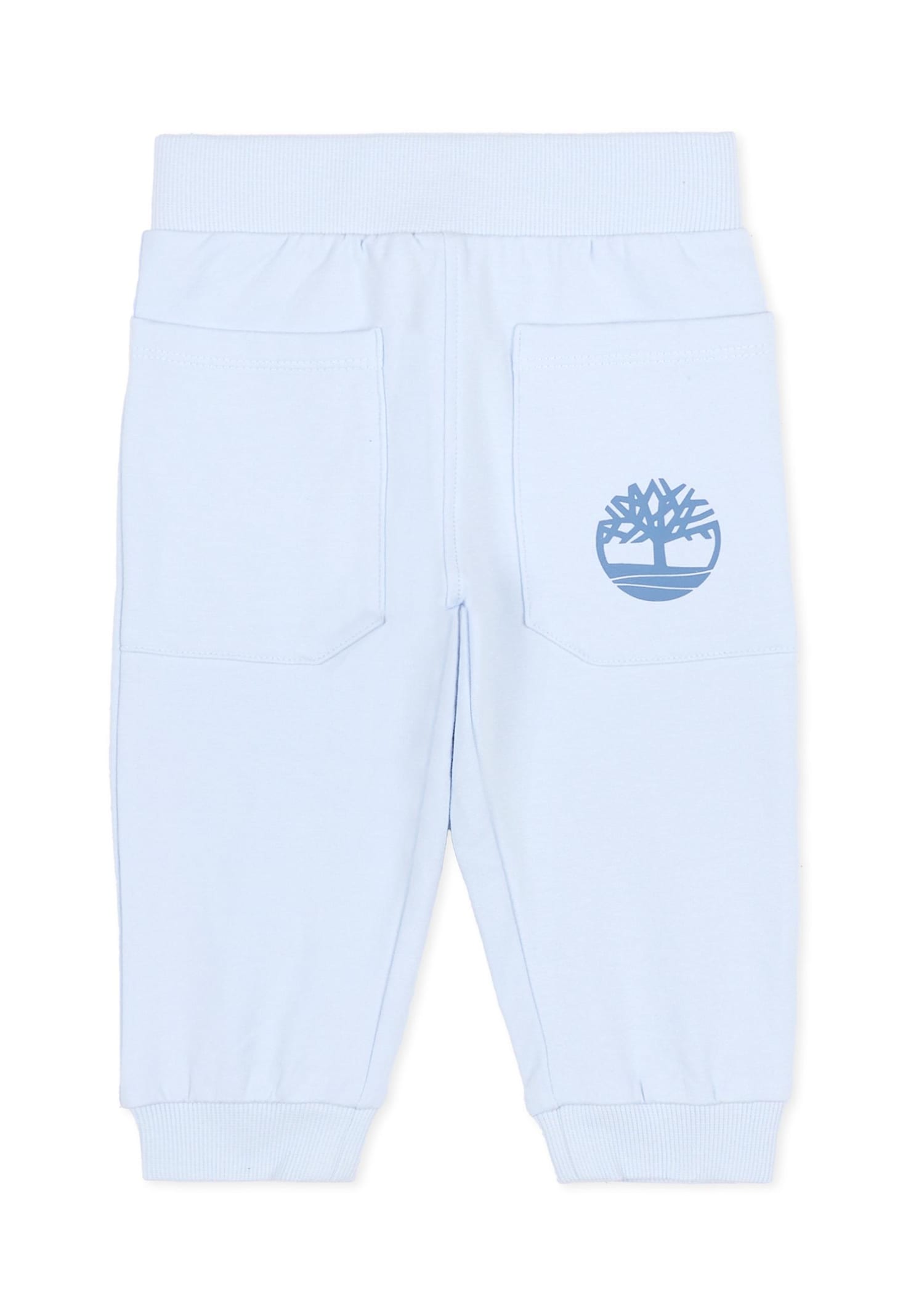 Timberland Light Blue Trousers For Baby Boy With Logo In Blue