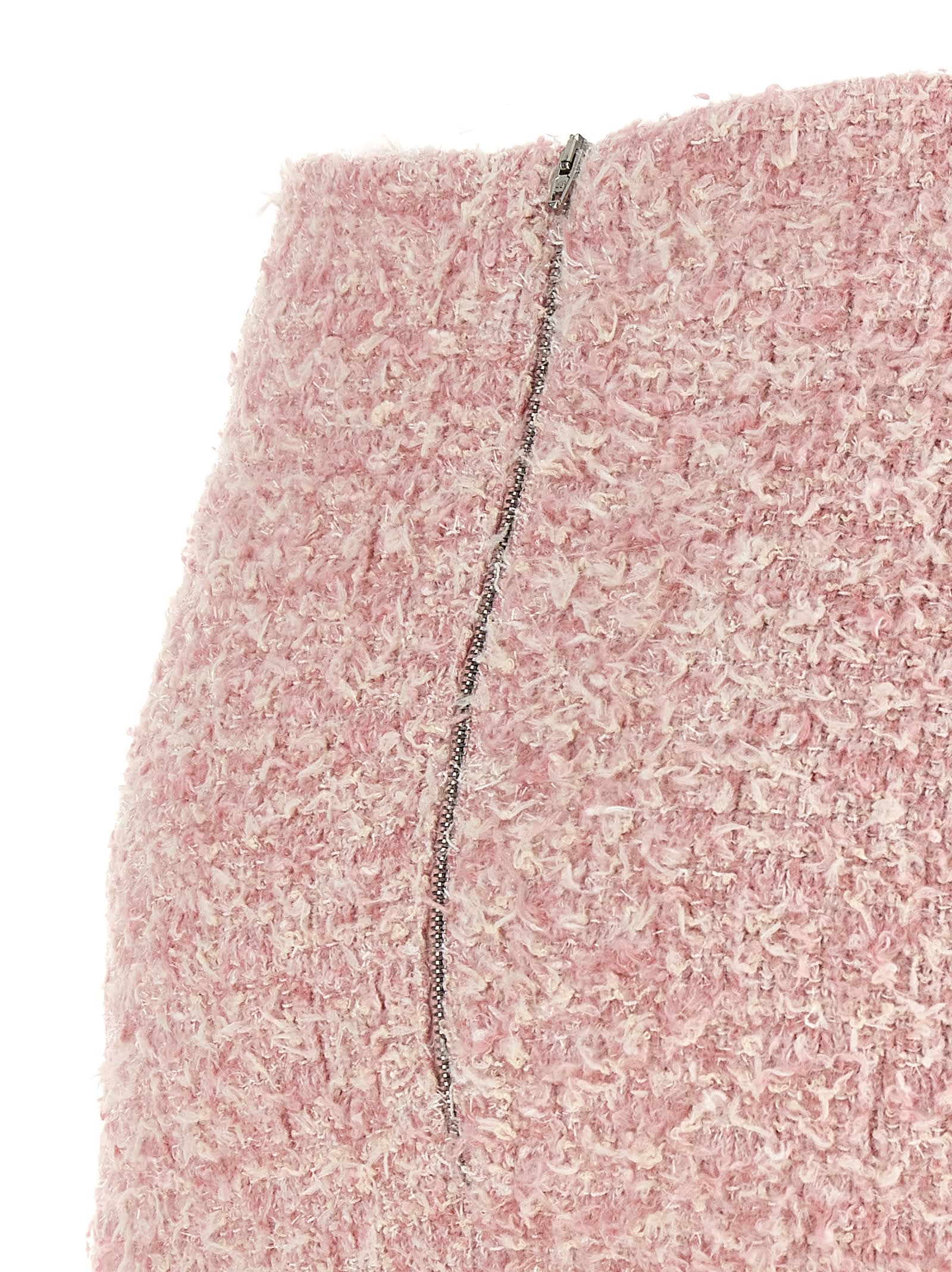 Shop Balenciaga Tweed Skirt In Pink