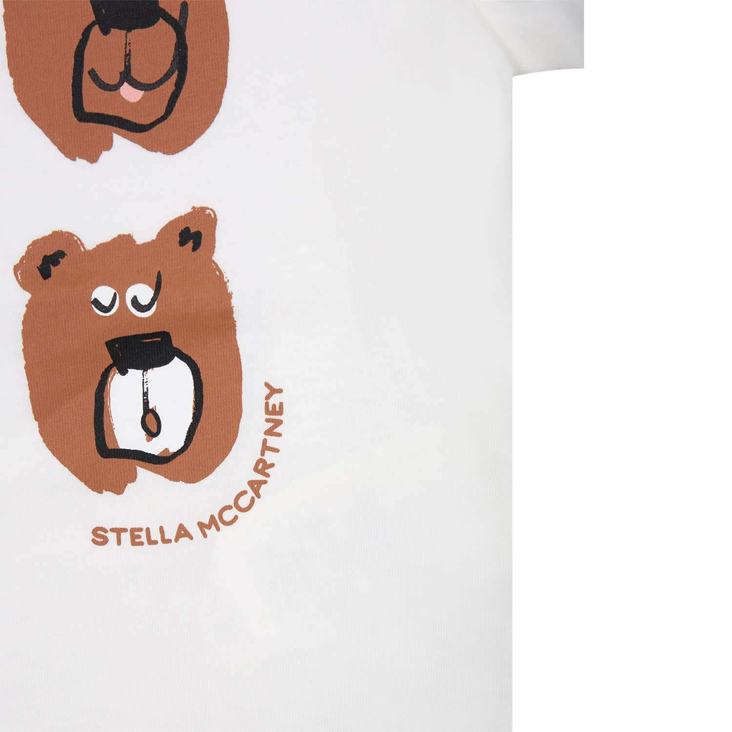 Shop Stella Mccartney Ivory T-shirt For Baby Girl With Bears