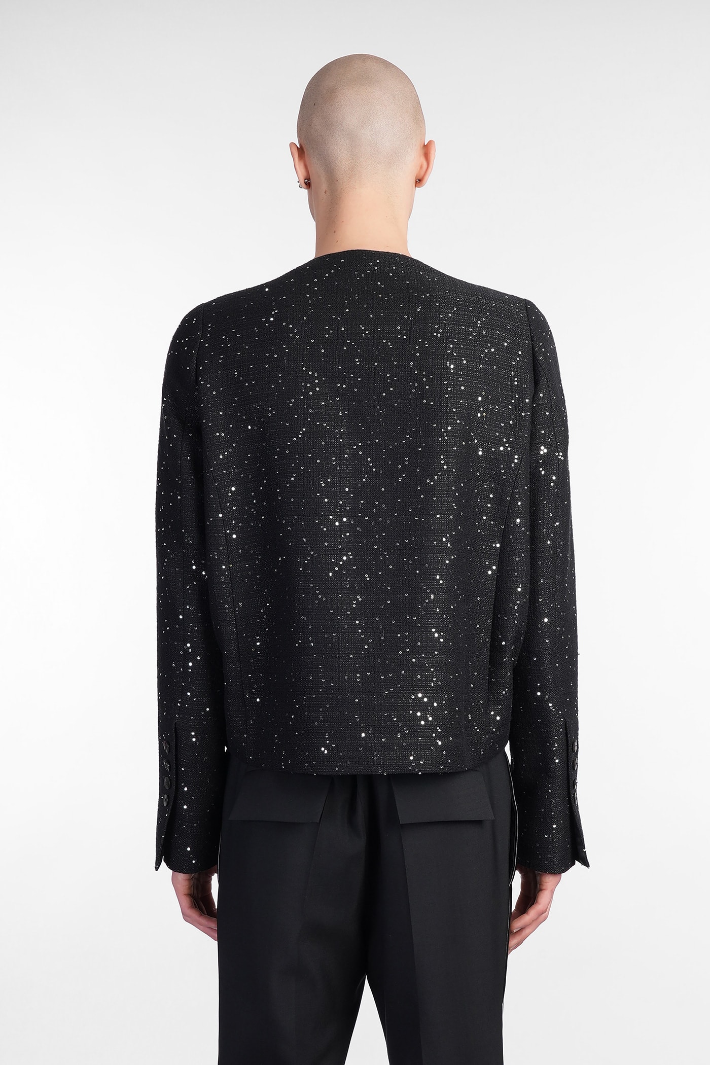 Sapio N 36 Casual Jacket In Black Cotton In Black