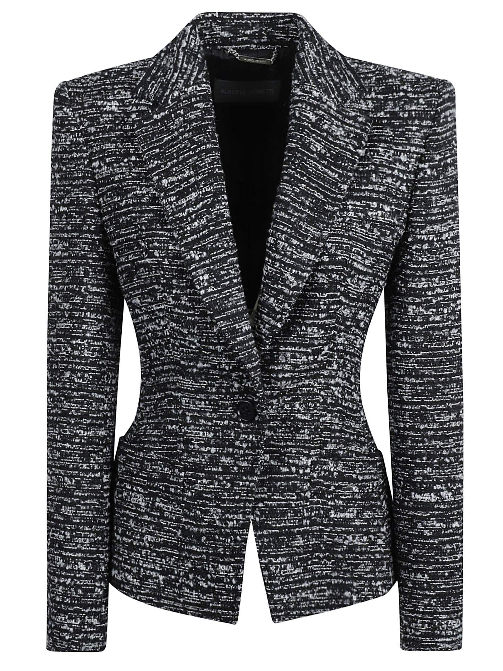 Shop Alberta Ferretti Single Button Blazer In Fantasia Nero