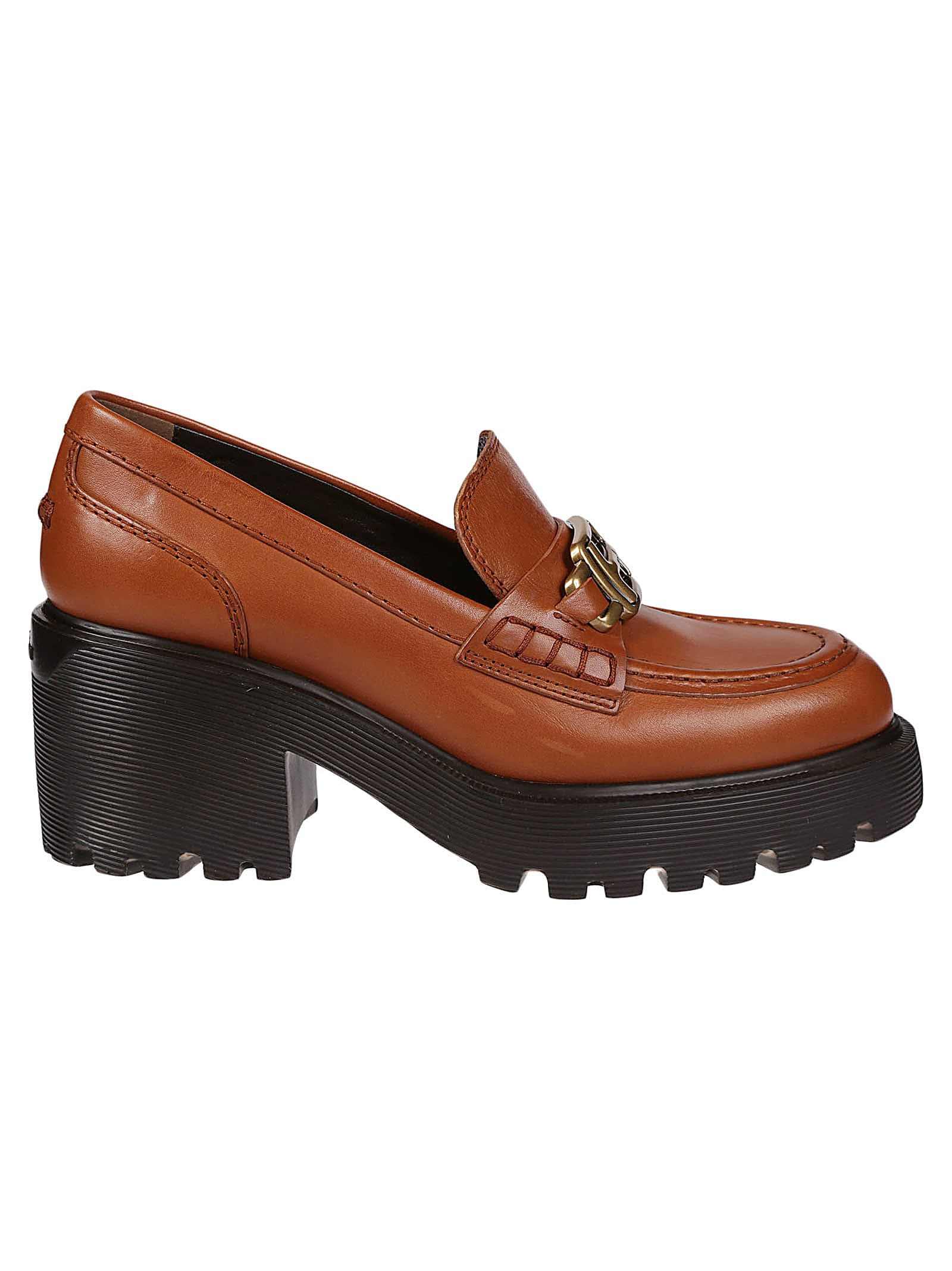 Shop Hogan H649 Loafers  In Luggage
