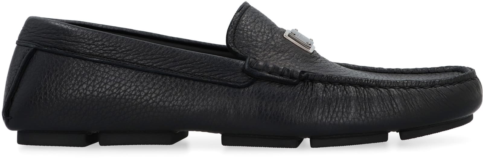 Shop Dolce & Gabbana Logo Detail Leather Loafers