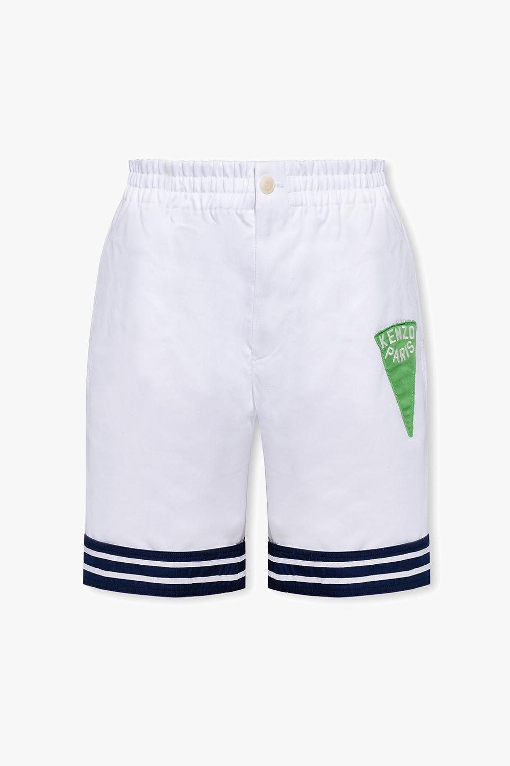 Shop Kenzo Shorts With Logo In Blanc