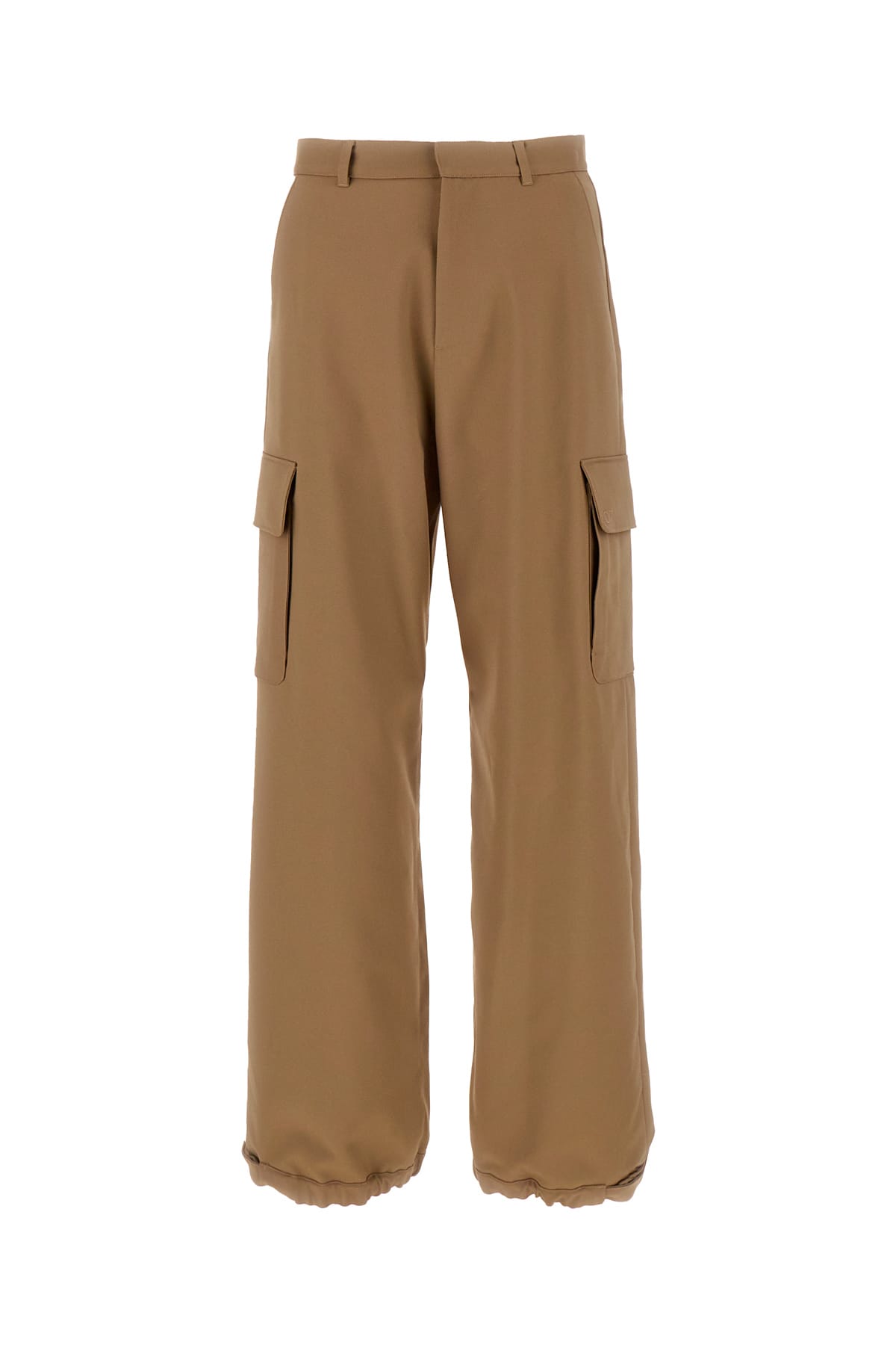 Shop Off-white Biscuit Polyester Cargo Pants In 6161