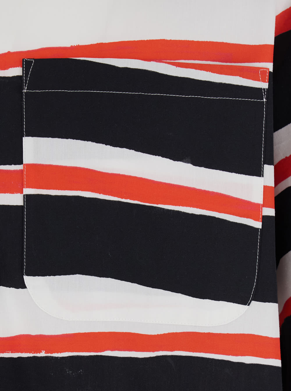 Msgm Multicolor Shirt With All-over Asymmetric Striped Motif In Cotton Man In Red