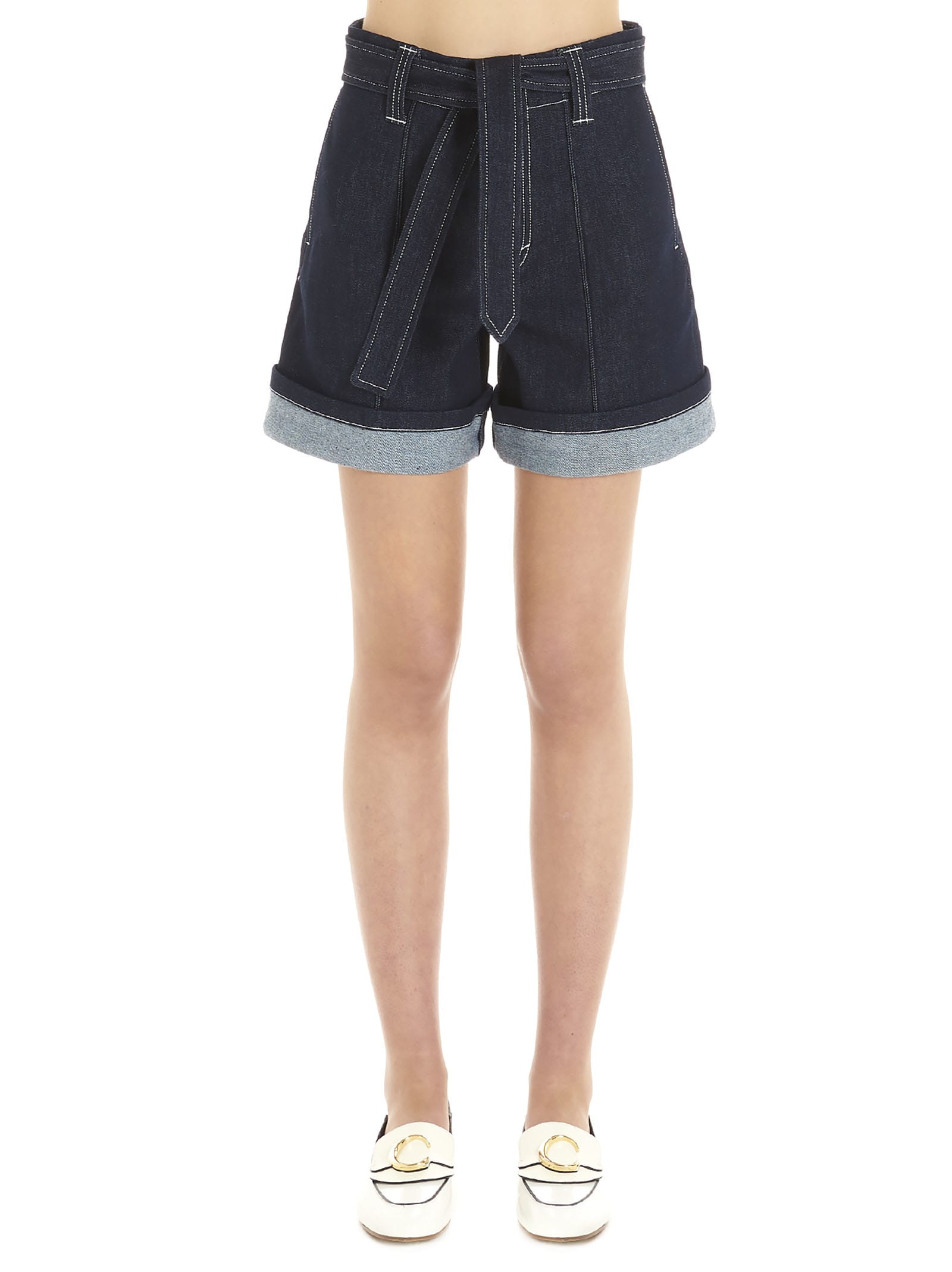 Shop Chloé Shorts In Blue