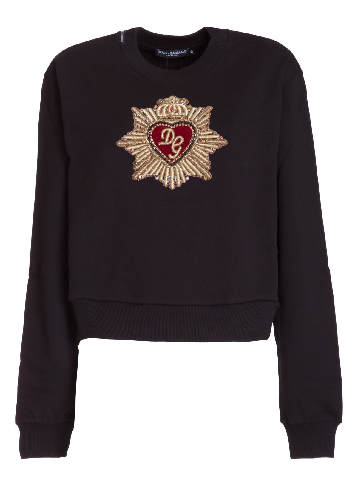 Dolce & Gabbana Embroidered Sweatshirt In Nero