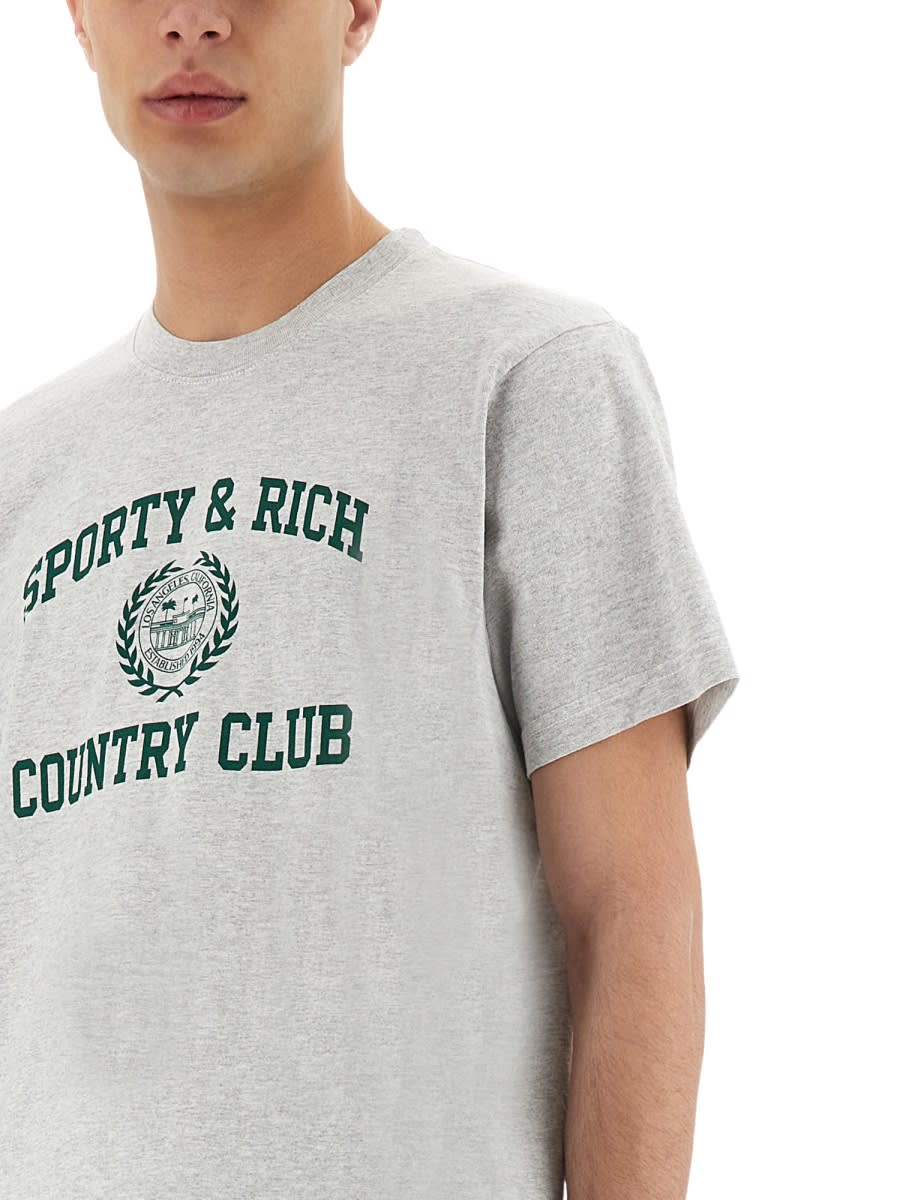 Shop Sporty & Rich Varsity T-shirt In Grey