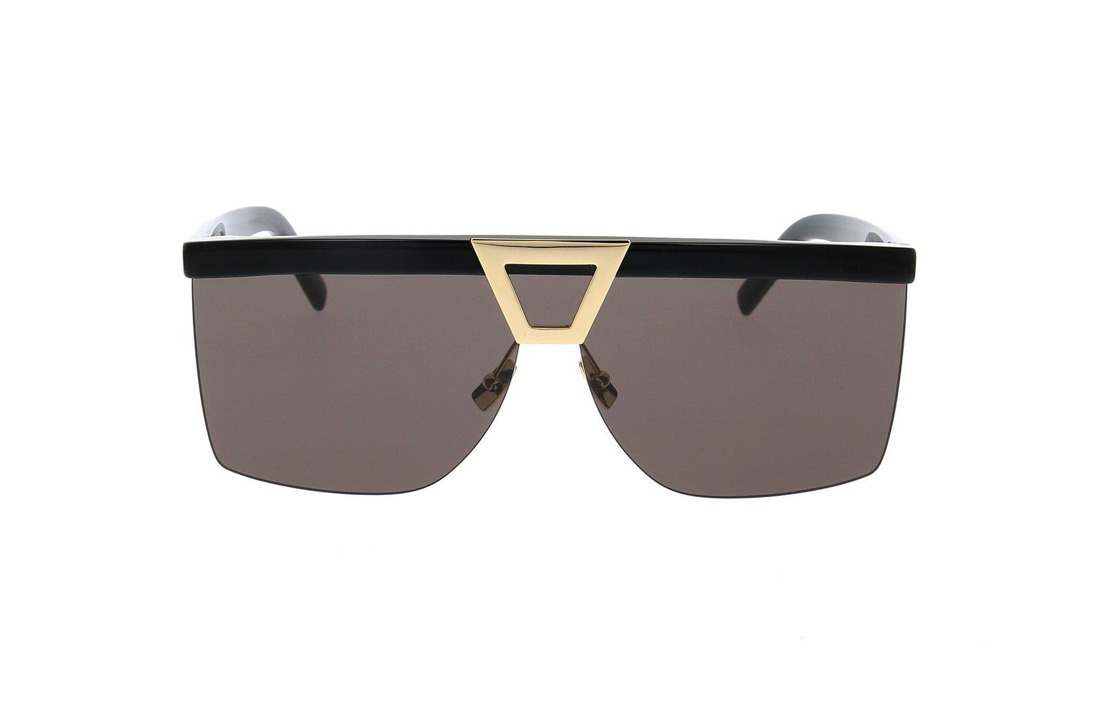 Shop Saint Laurent Square Frame Sunglasses In 001 Black Black Black