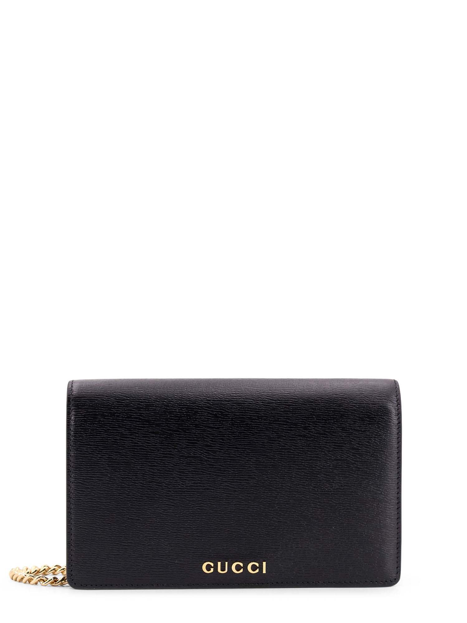 Gucci Leather Wallet With Removable Metal Shoulder Strap