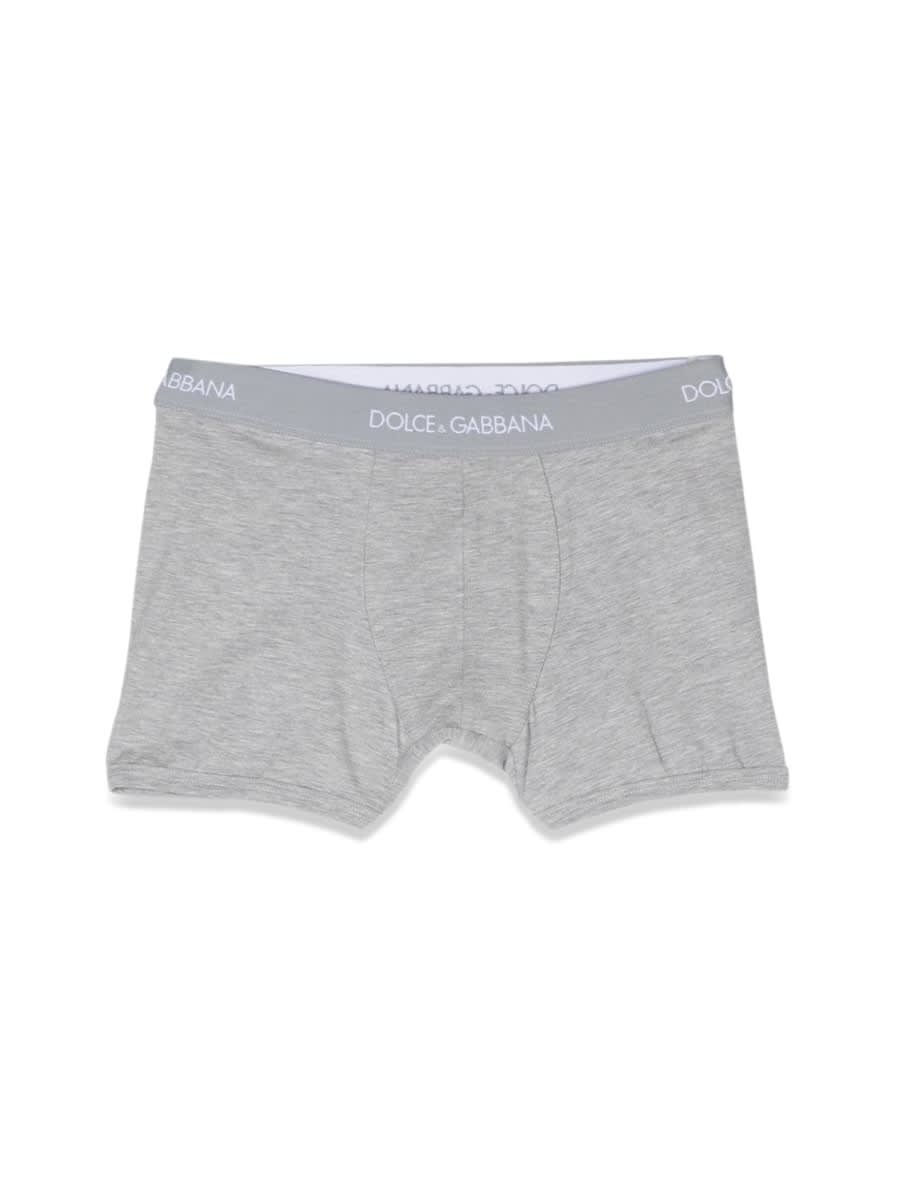 Dolce & Gabbana Bi-pack Boxer In Gray