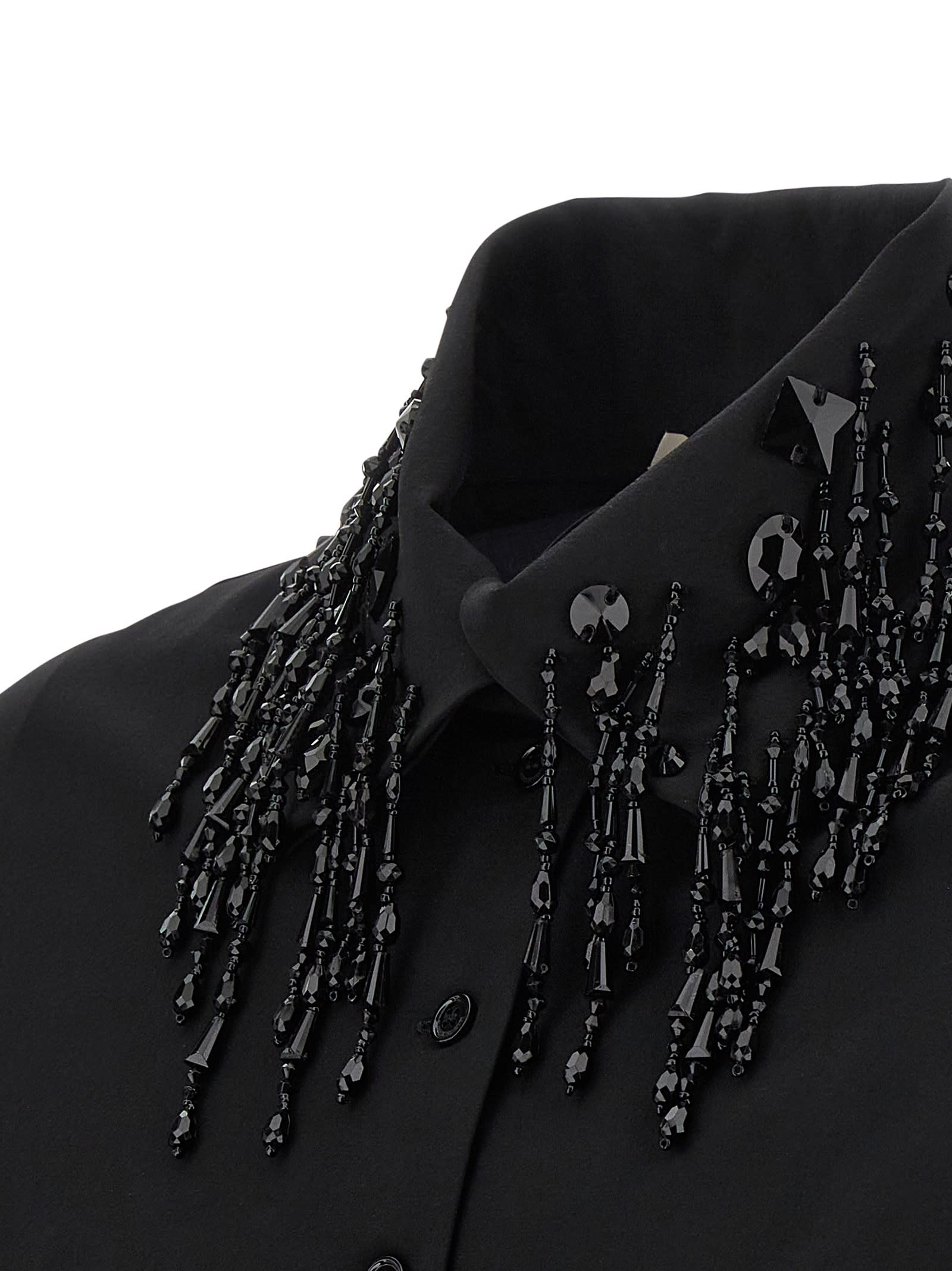 Alberta Ferretti Embellished Collar Fitted Silhouette Long Sleeves In Animal Print