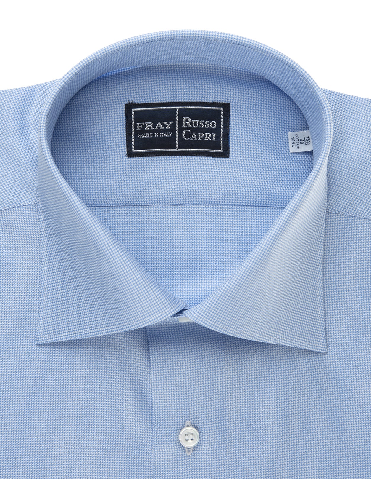 Shop Fray Regular Fit Shirt In White And Light Blue Oxford Cotton