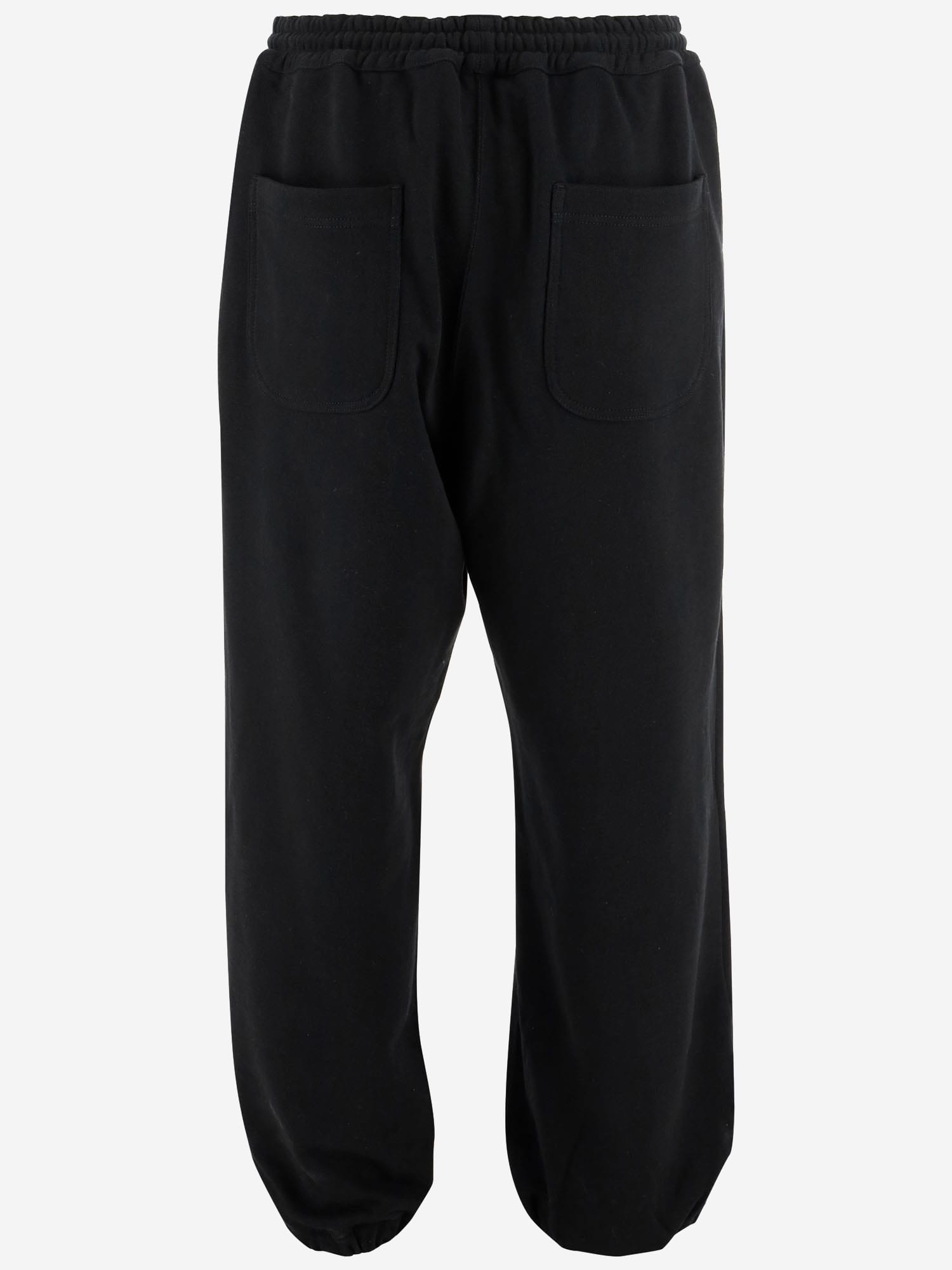 Shop Comme Des Garçons Cotton Logo Pants In Black