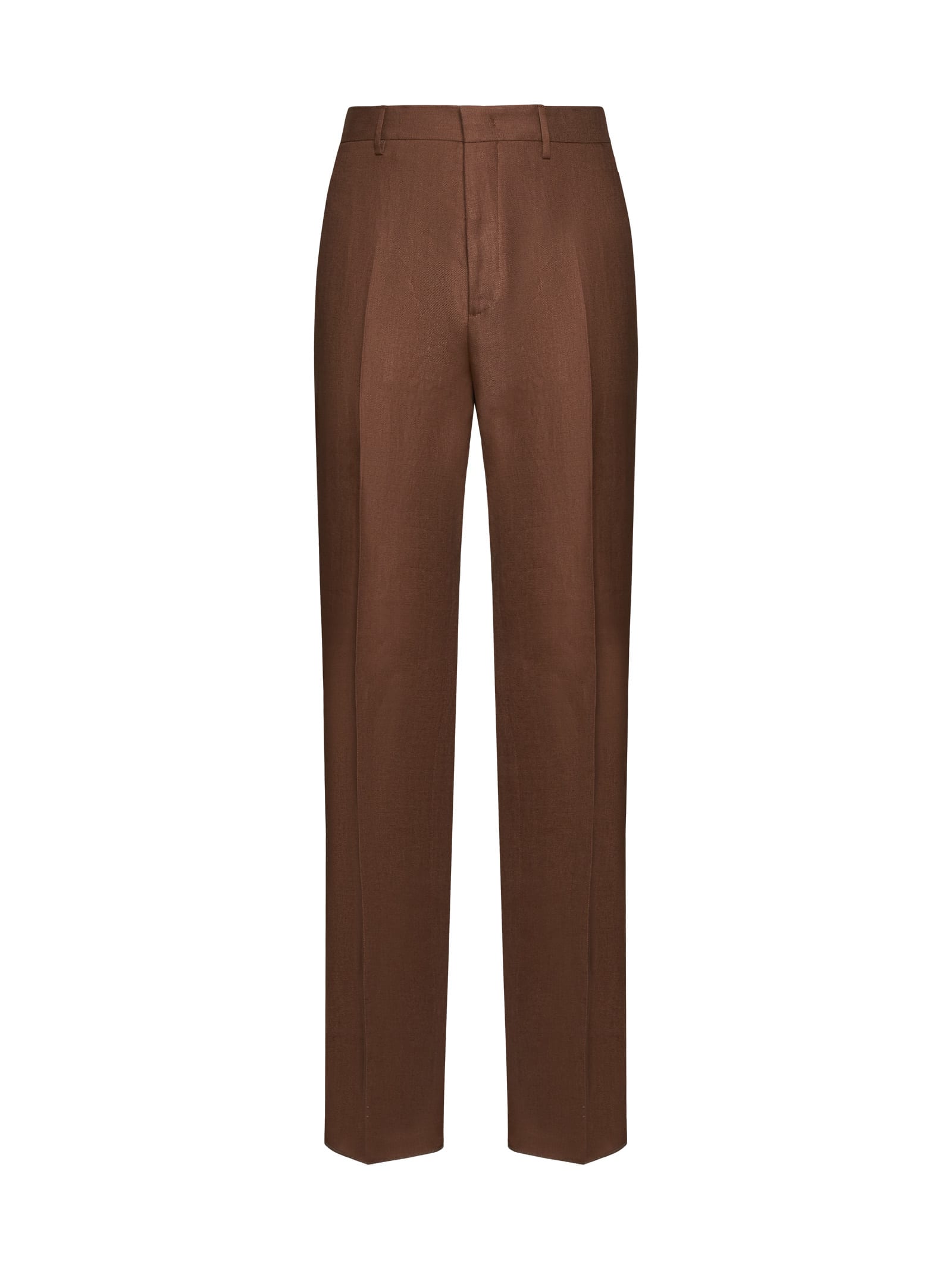 Shop Tagliatore Pants In Coccio