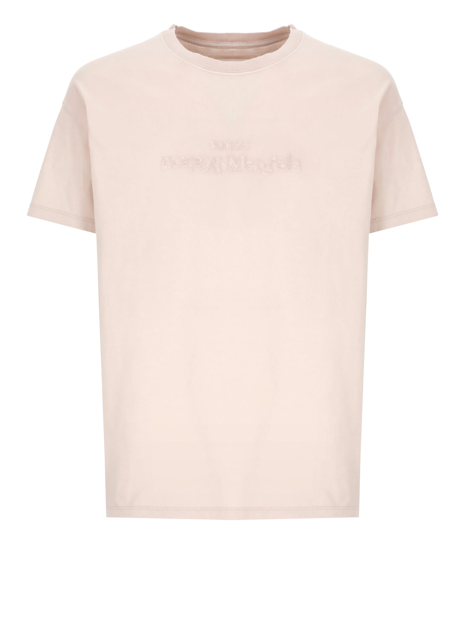 Shop Maison Margiela T-shirt With Logo In Pink