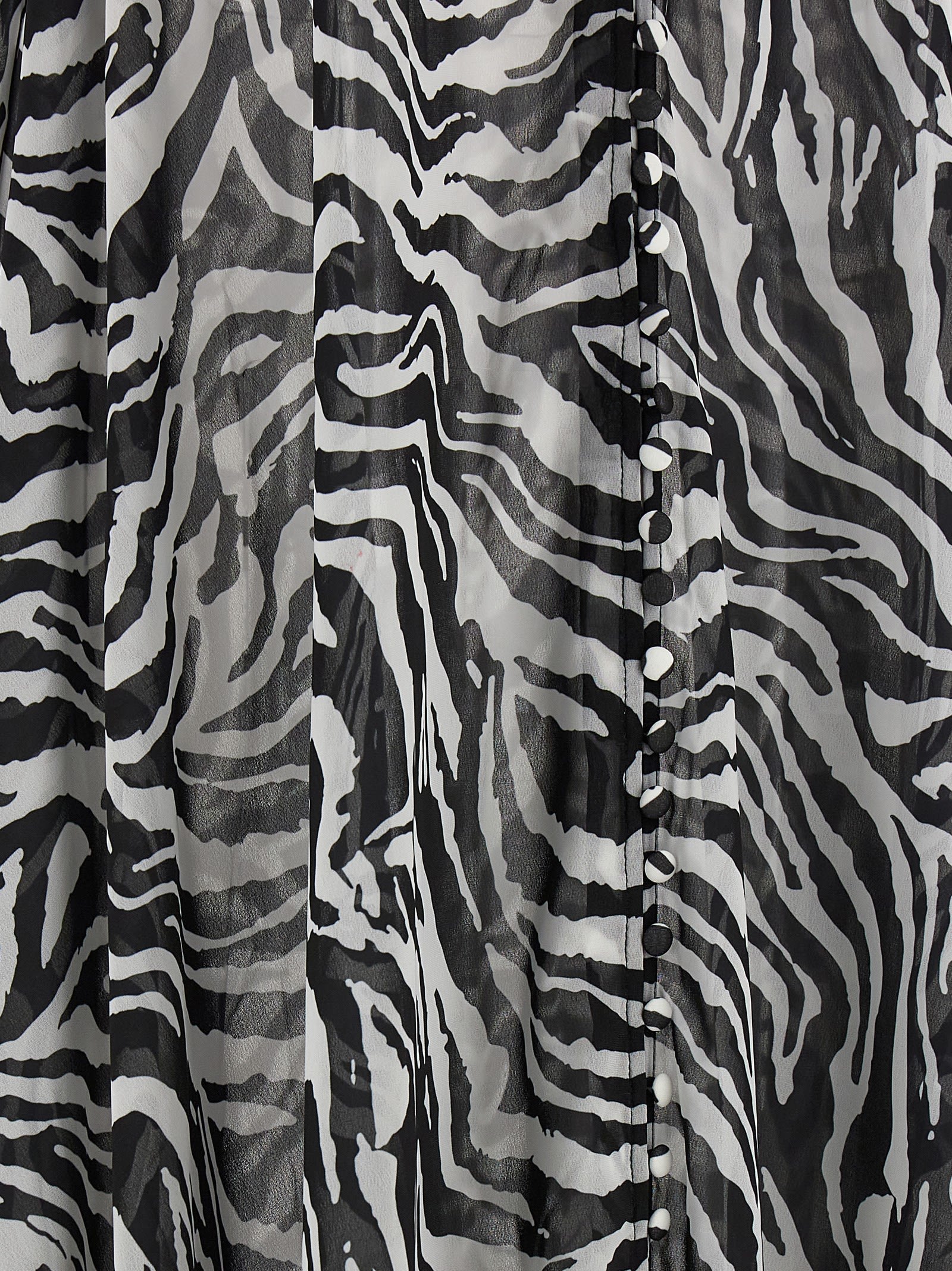 Rotate Birger Christensen Rotate Light Flowy Zebra Print Maxi Dress In White/black