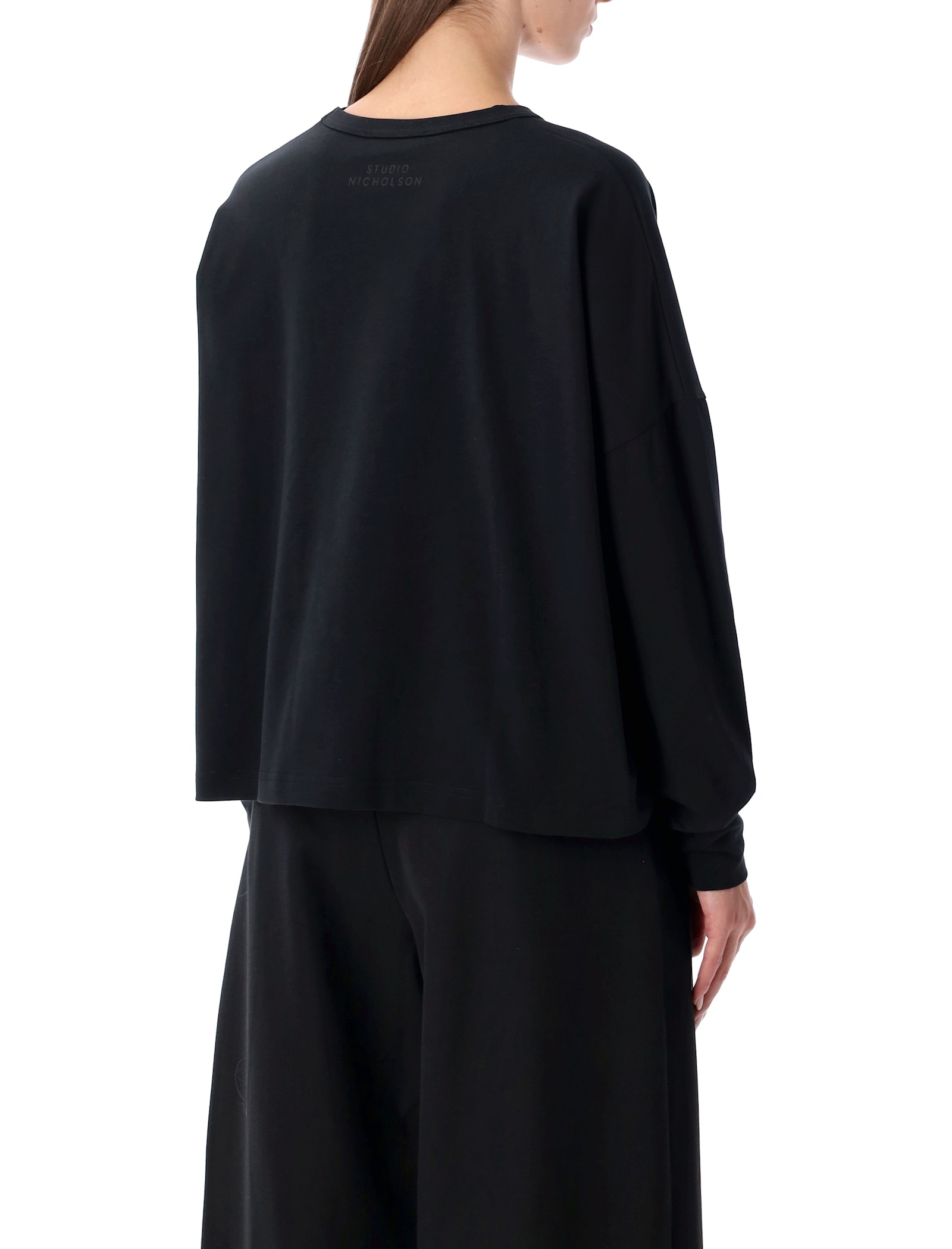 Studio Nicholson Loop Cotton Jersey Long Sleeve T-shirt In Black