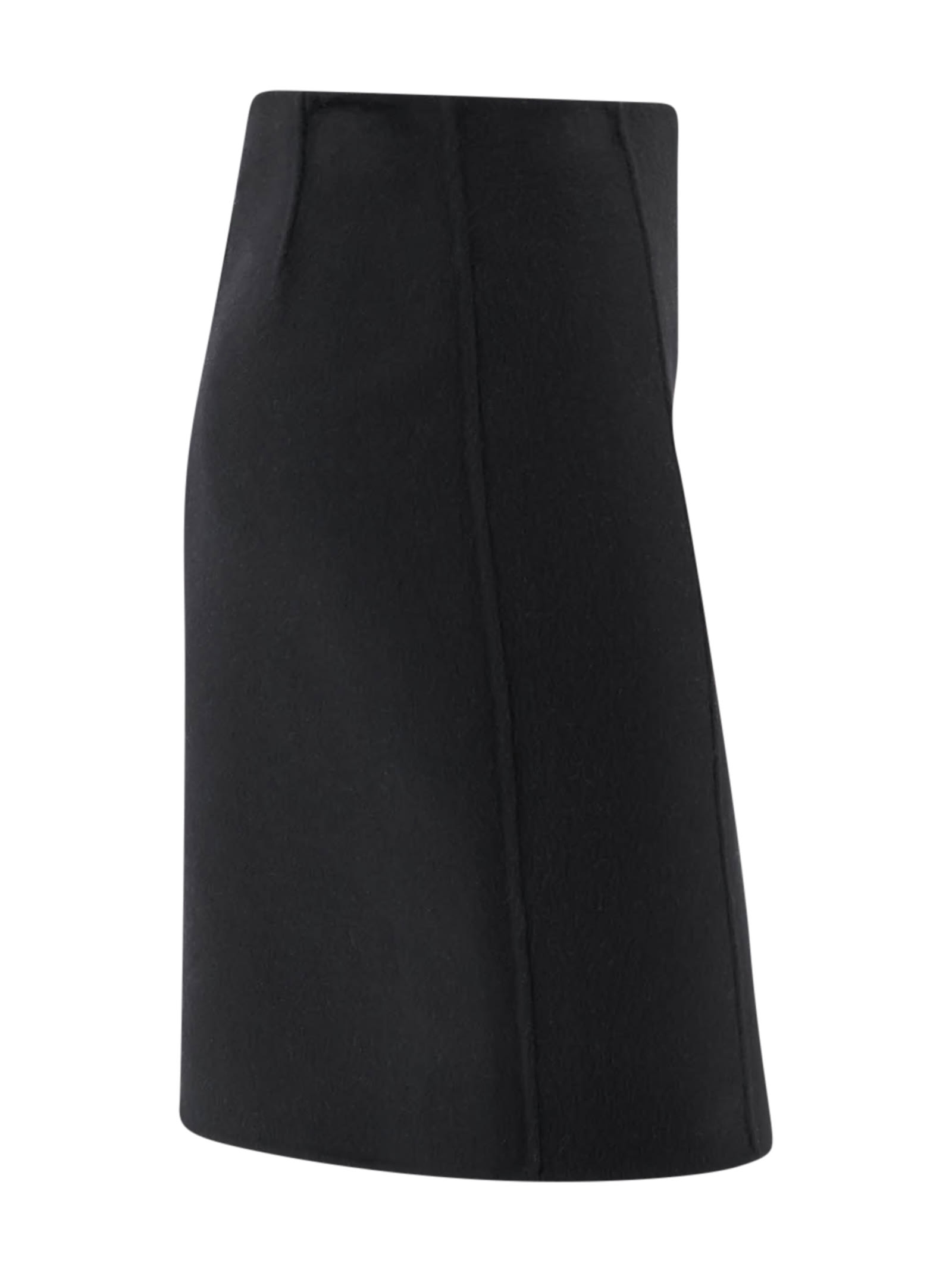 P.a.r.o.s.h Midi And Knee Length High Waist Skirt In Black