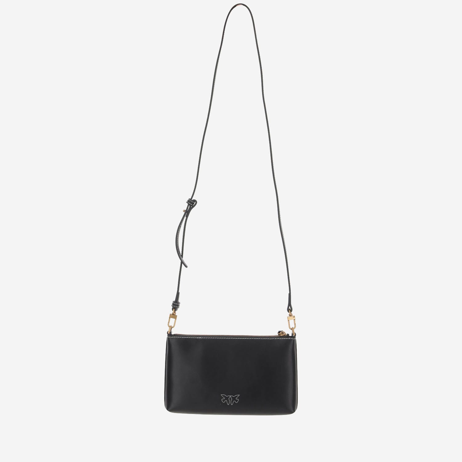 Pinko Flat Leather Shoulder Bag