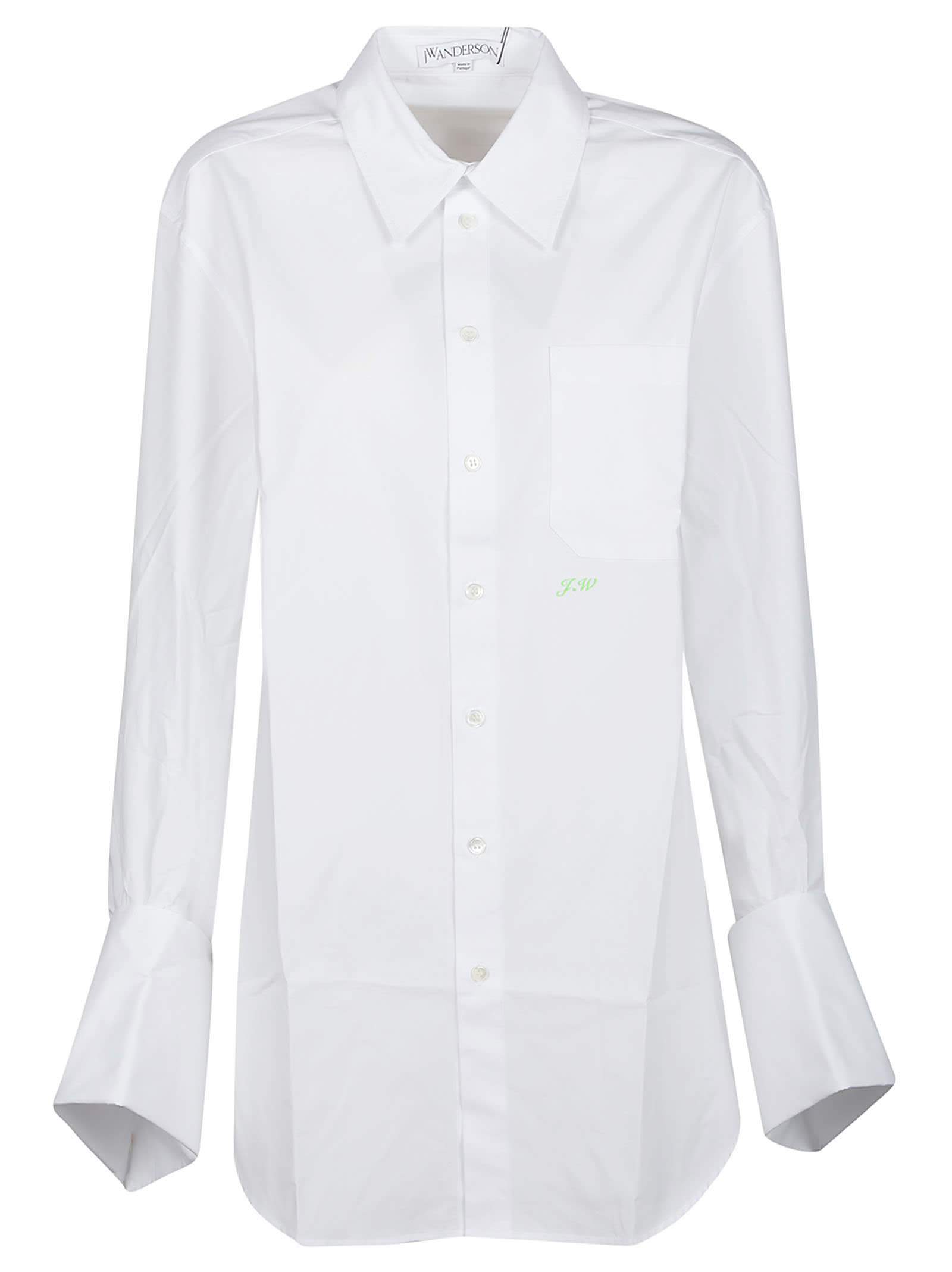 Shop Jw Anderson Oversized Cuff Shirt In White