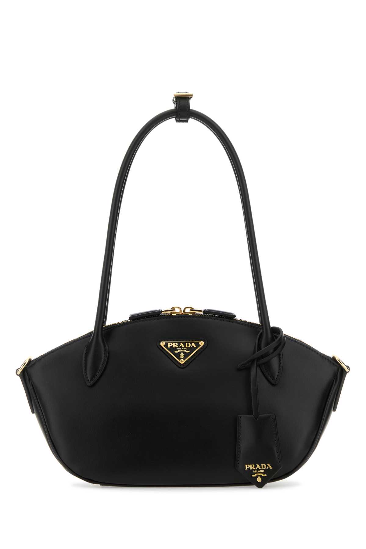 Shop Prada Black Leather Small Handbag In Nero