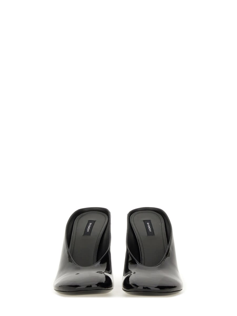 Givenchy Glossy Finish Curved Heel Pointed Toe Mules In Multi