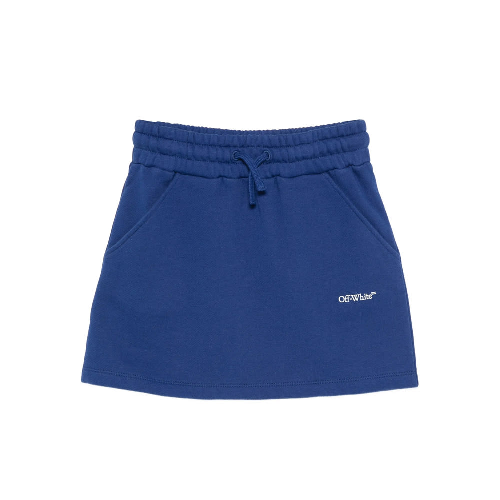 Off-white Drawstring Mini Skirt In Blue