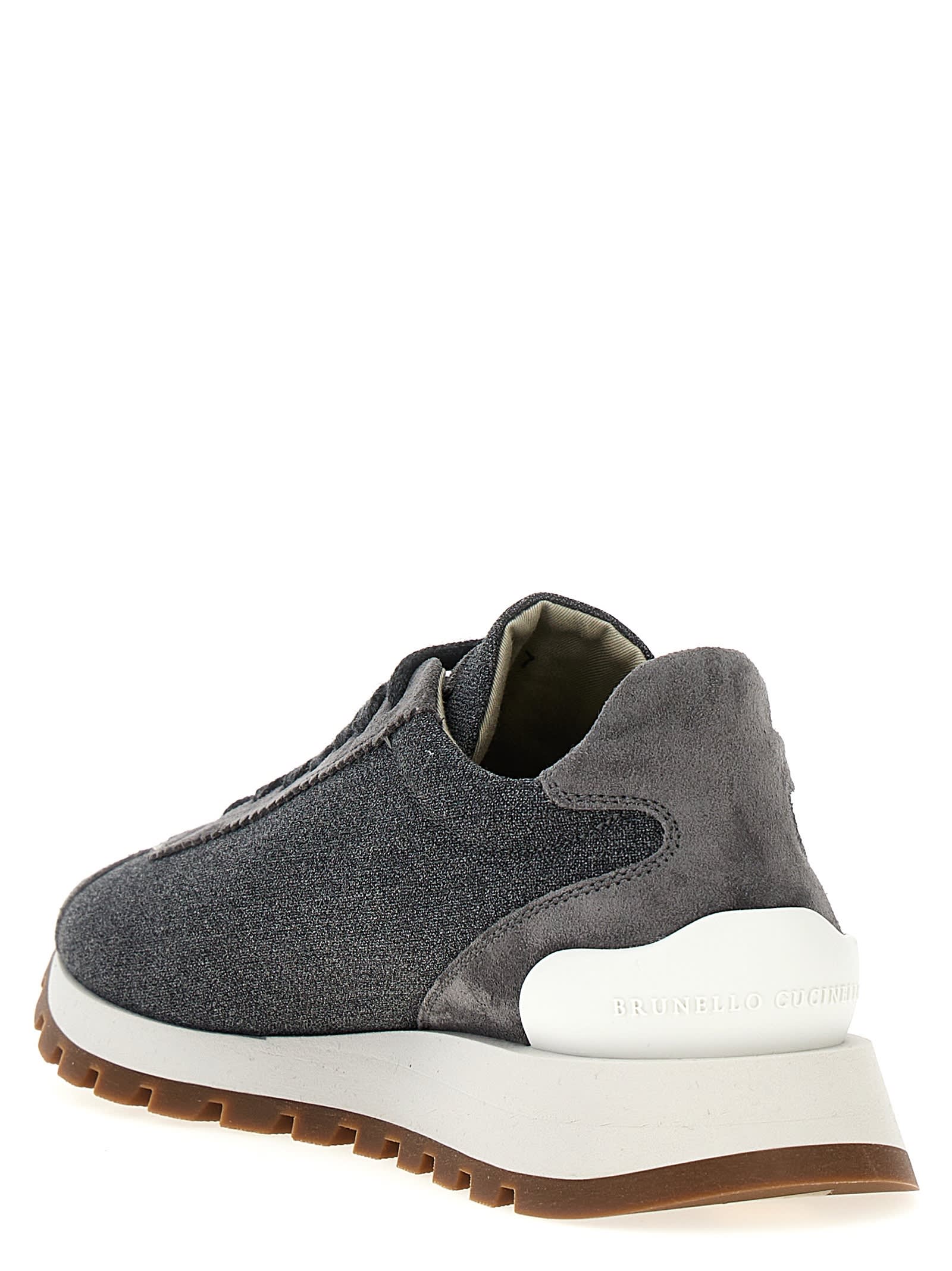 Shop Brunello Cucinelli Monile Sneakers In Grigio Medio