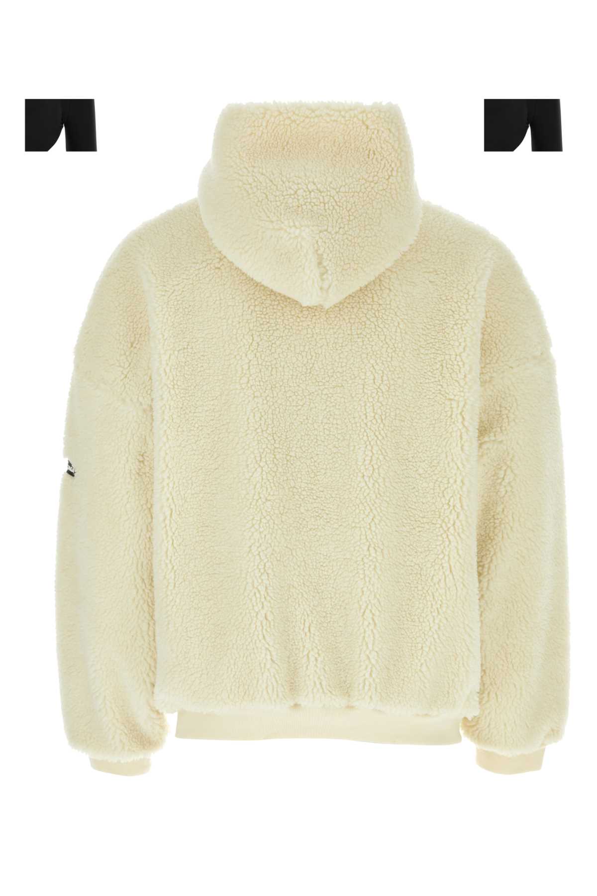 Shop Balenciaga Ivory Teddy Oversize Sweatshirt