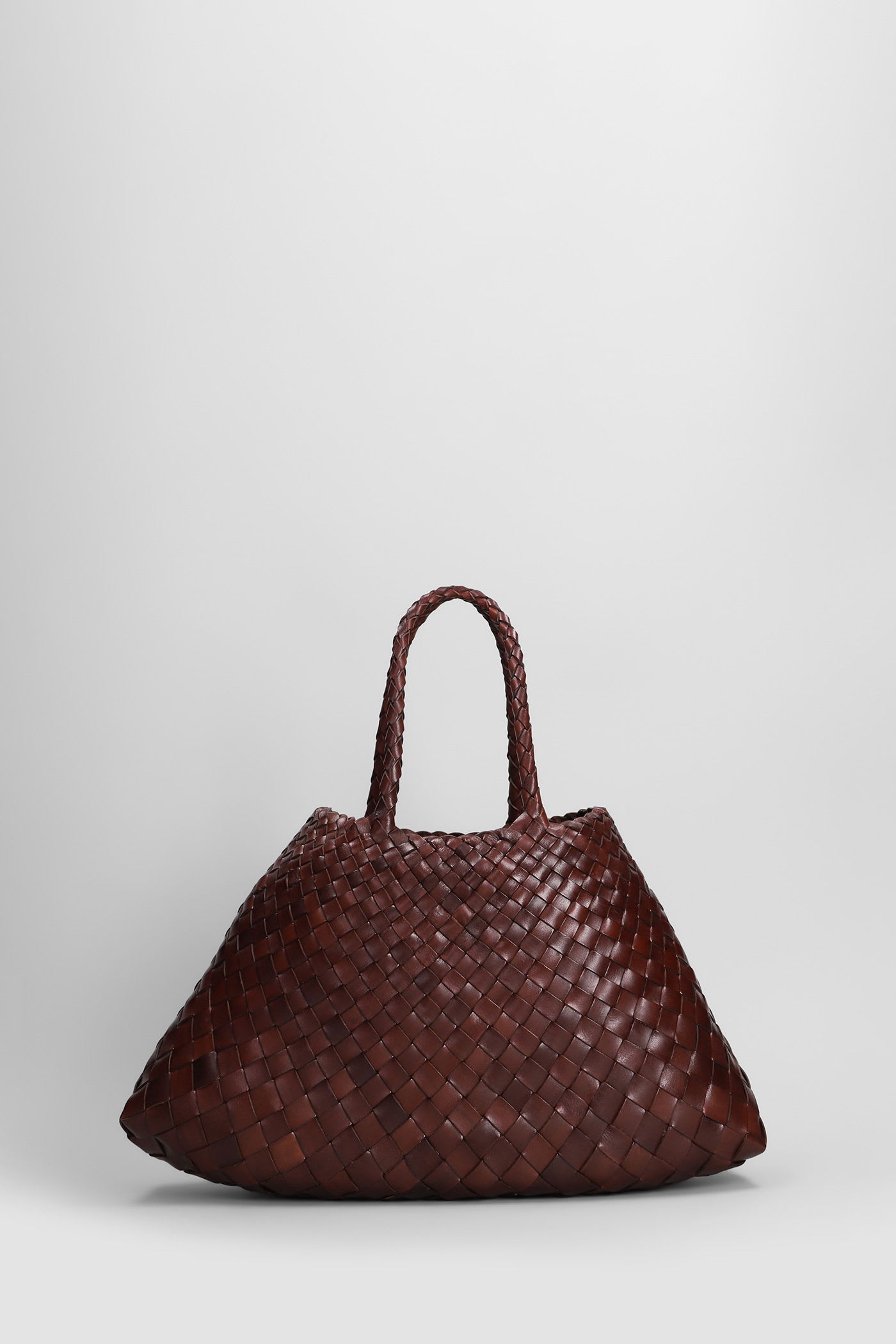 Santa Croce Small Tote In Brown Leather