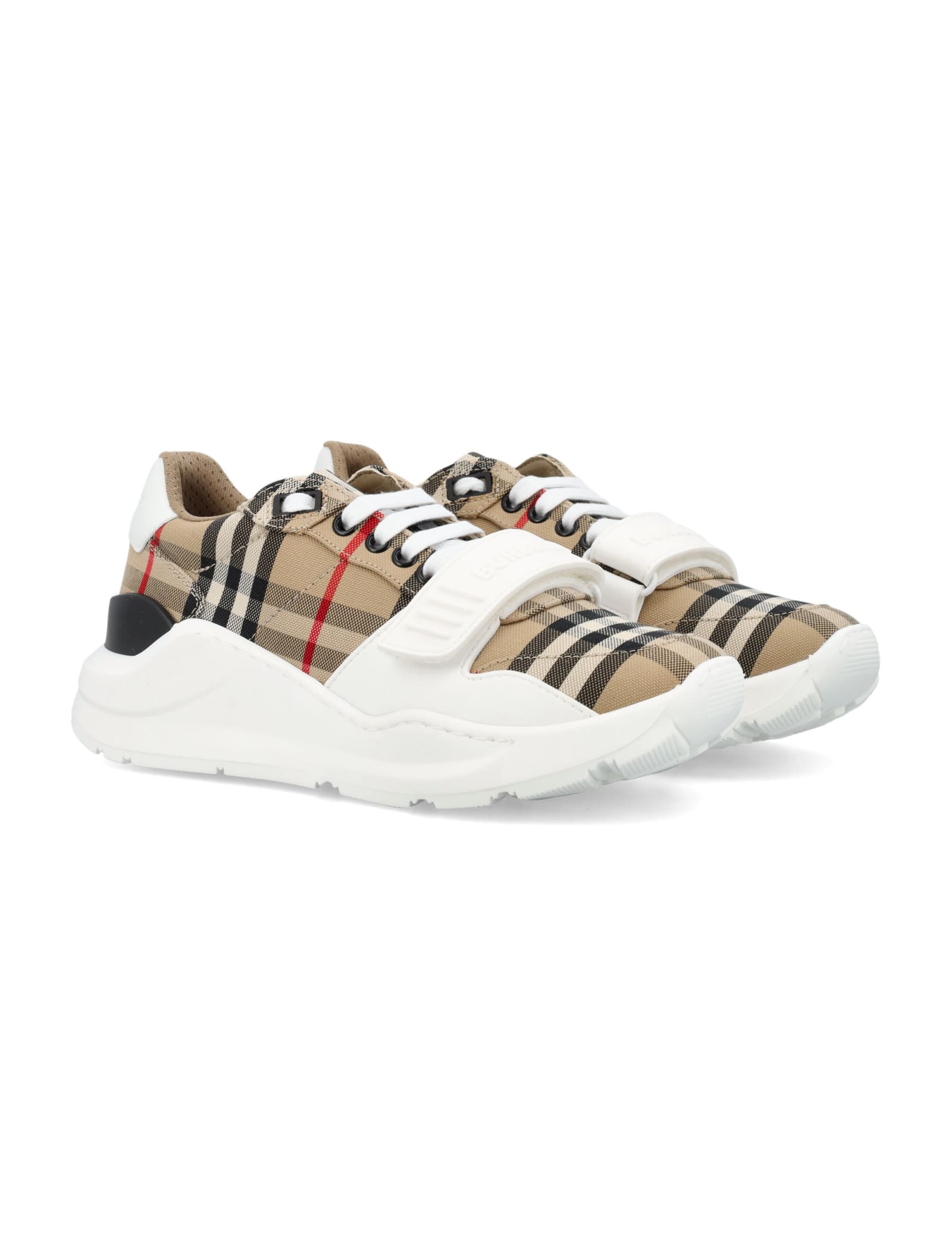 Shop Burberry Check Sneakers In Archive Beige Ip Chk