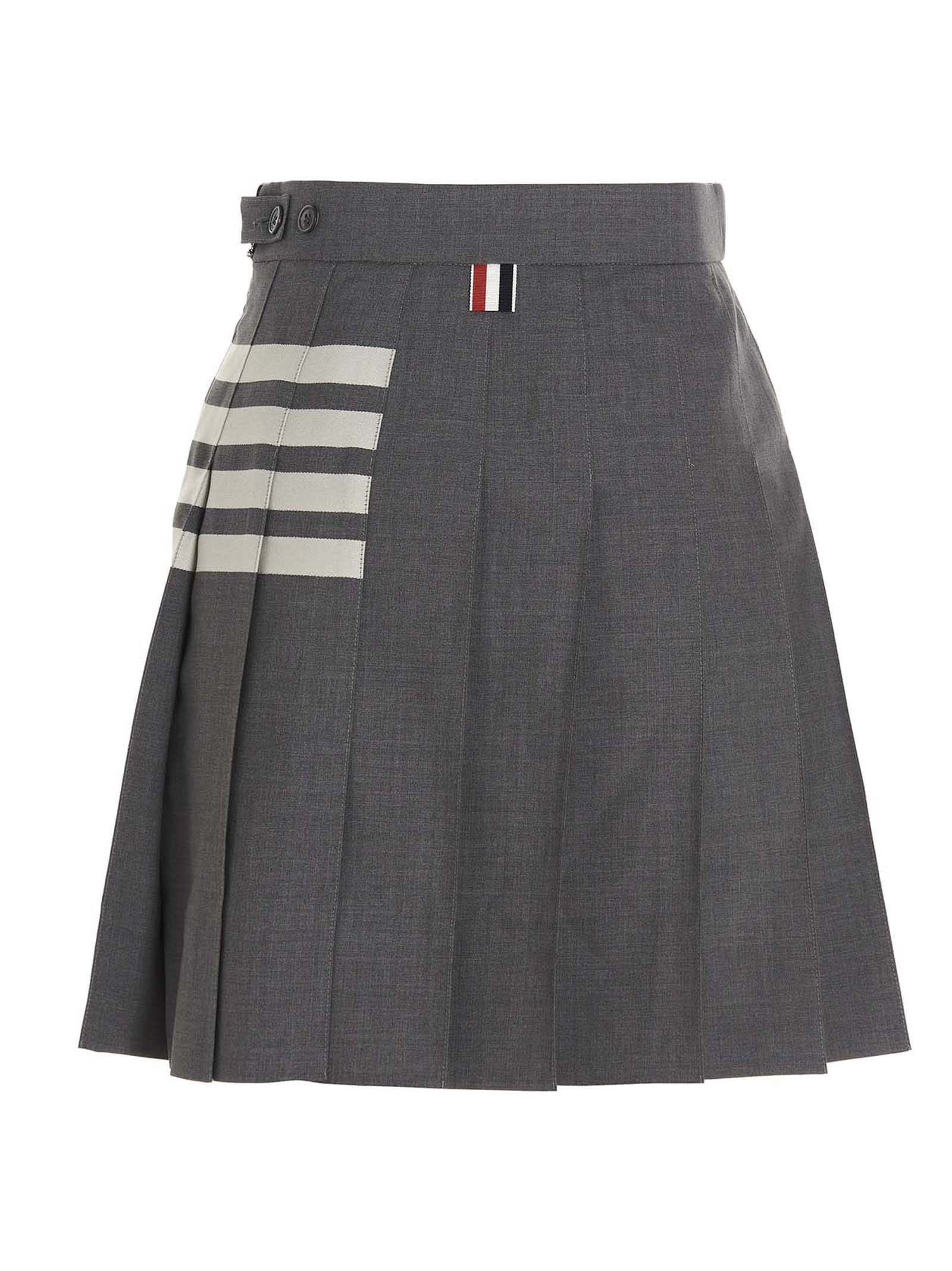 Shop Thom Browne 4 Bar Skirt In Gray